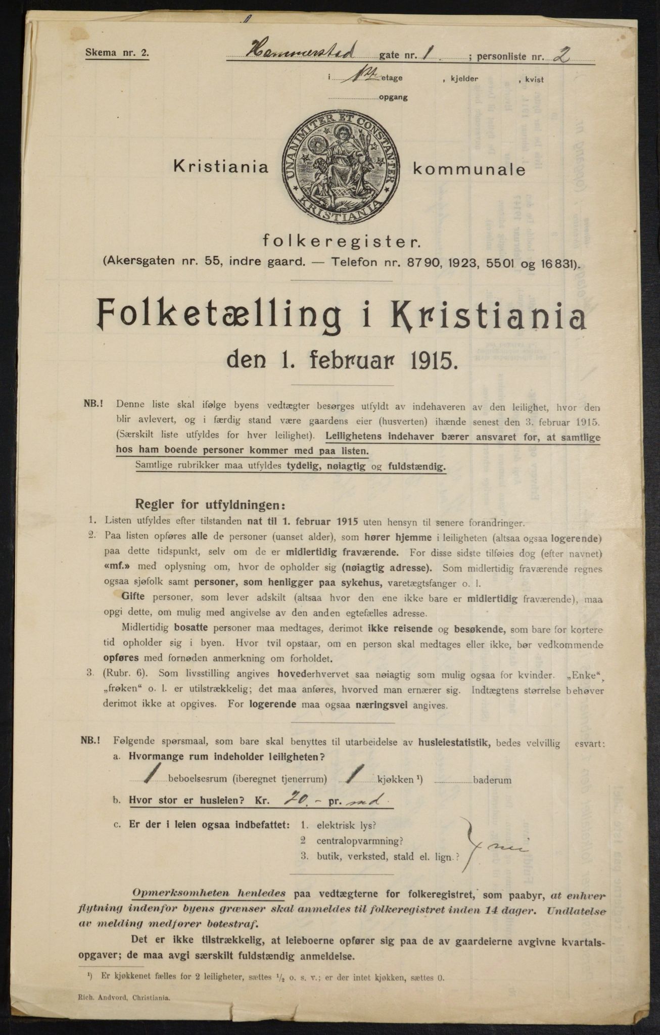 OBA, Municipal Census 1915 for Kristiania, 1915, p. 34140