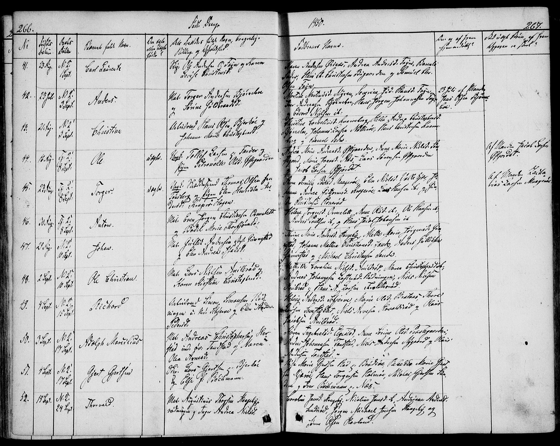 Nøtterøy kirkebøker, AV/SAKO-A-354/F/Fa/L0005: Parish register (official) no. I 5, 1839-1852, p. 266-267