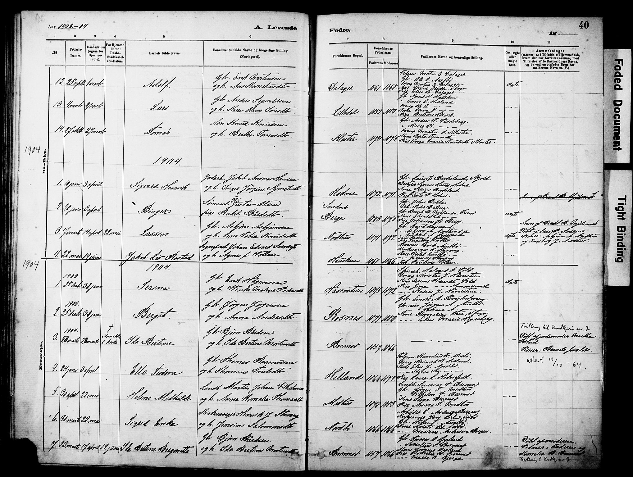 Rennesøy sokneprestkontor, SAST/A -101827/H/Ha/Haa/L0012: Parish register (official) no. A 13, 1885-1917, p. 40
