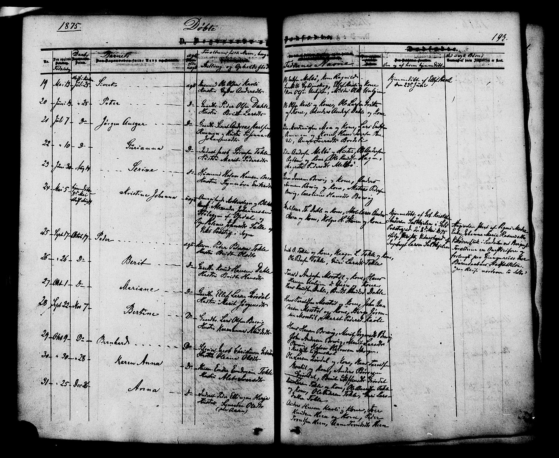 Ministerialprotokoller, klokkerbøker og fødselsregistre - Møre og Romsdal, SAT/A-1454/545/L0586: Parish register (official) no. 545A02, 1854-1877, p. 193