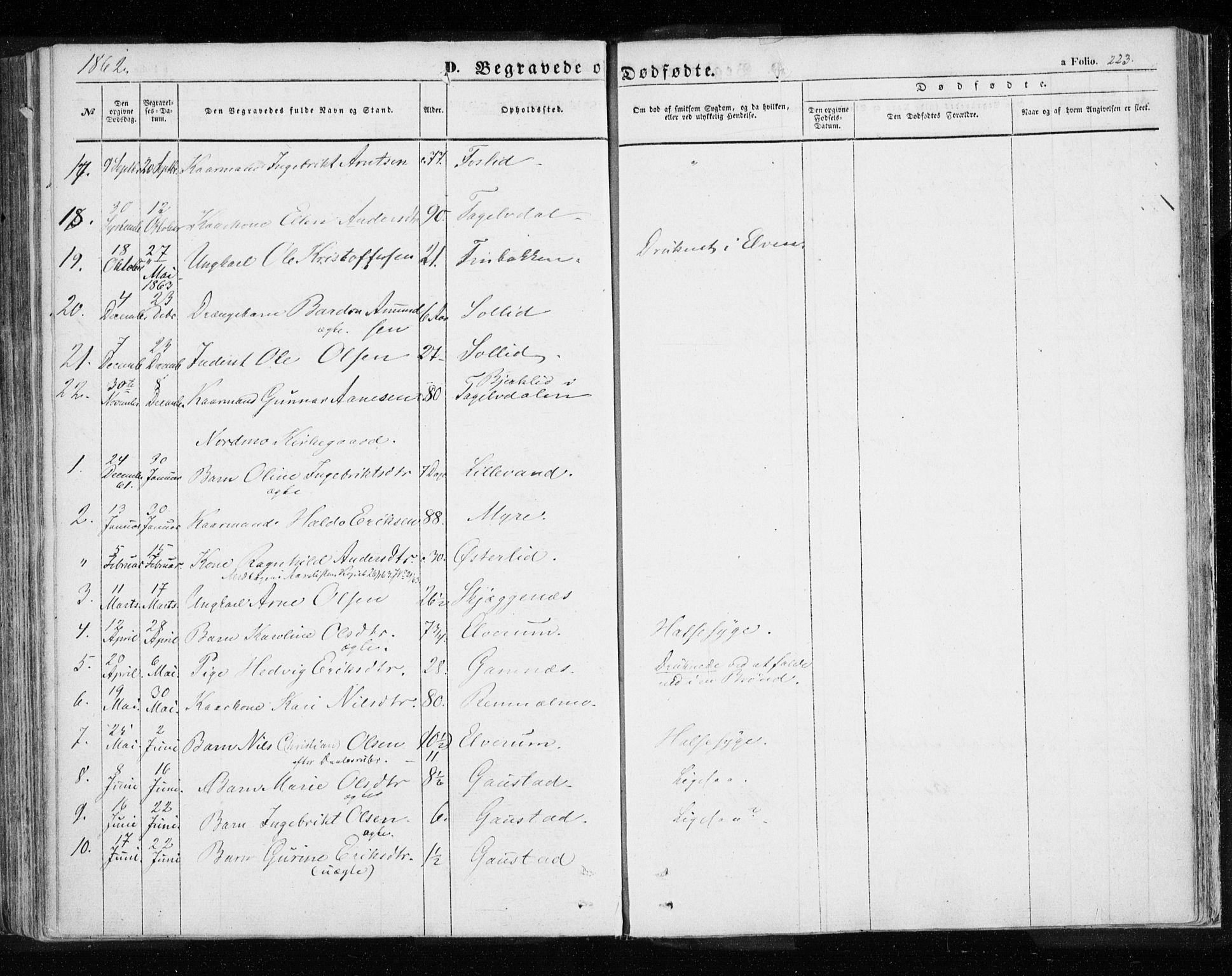 Målselv sokneprestembete, SATØ/S-1311/G/Ga/Gaa/L0003kirke: Parish register (official) no. 3, 1853-1863, p. 223