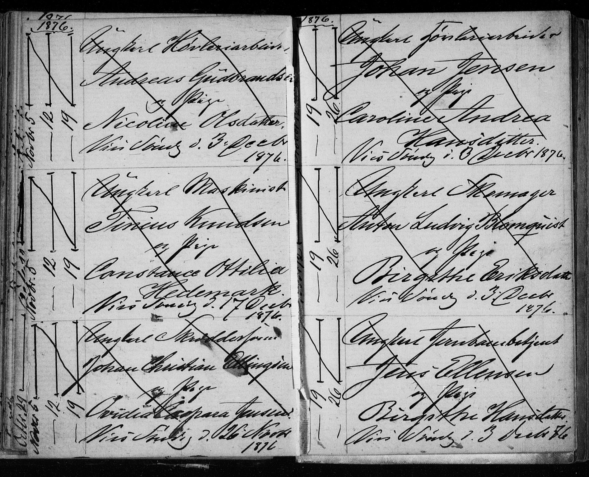 Bragernes kirkebøker, AV/SAKO-A-6/H/Ha/L0006: Banns register no. 6, 1873-1896