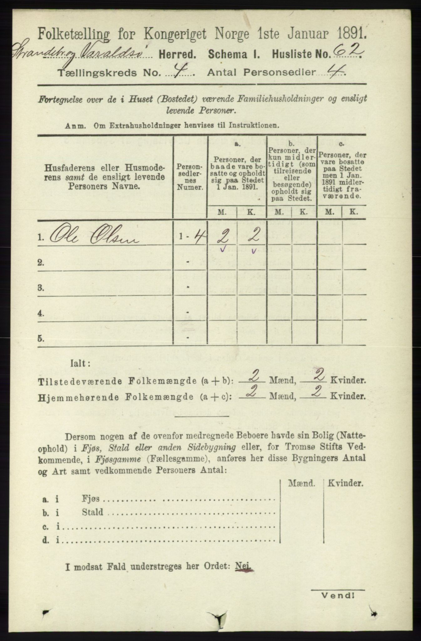 RA, 1891 census for 1226 Strandebarm og Varaldsøy, 1891, p. 1441