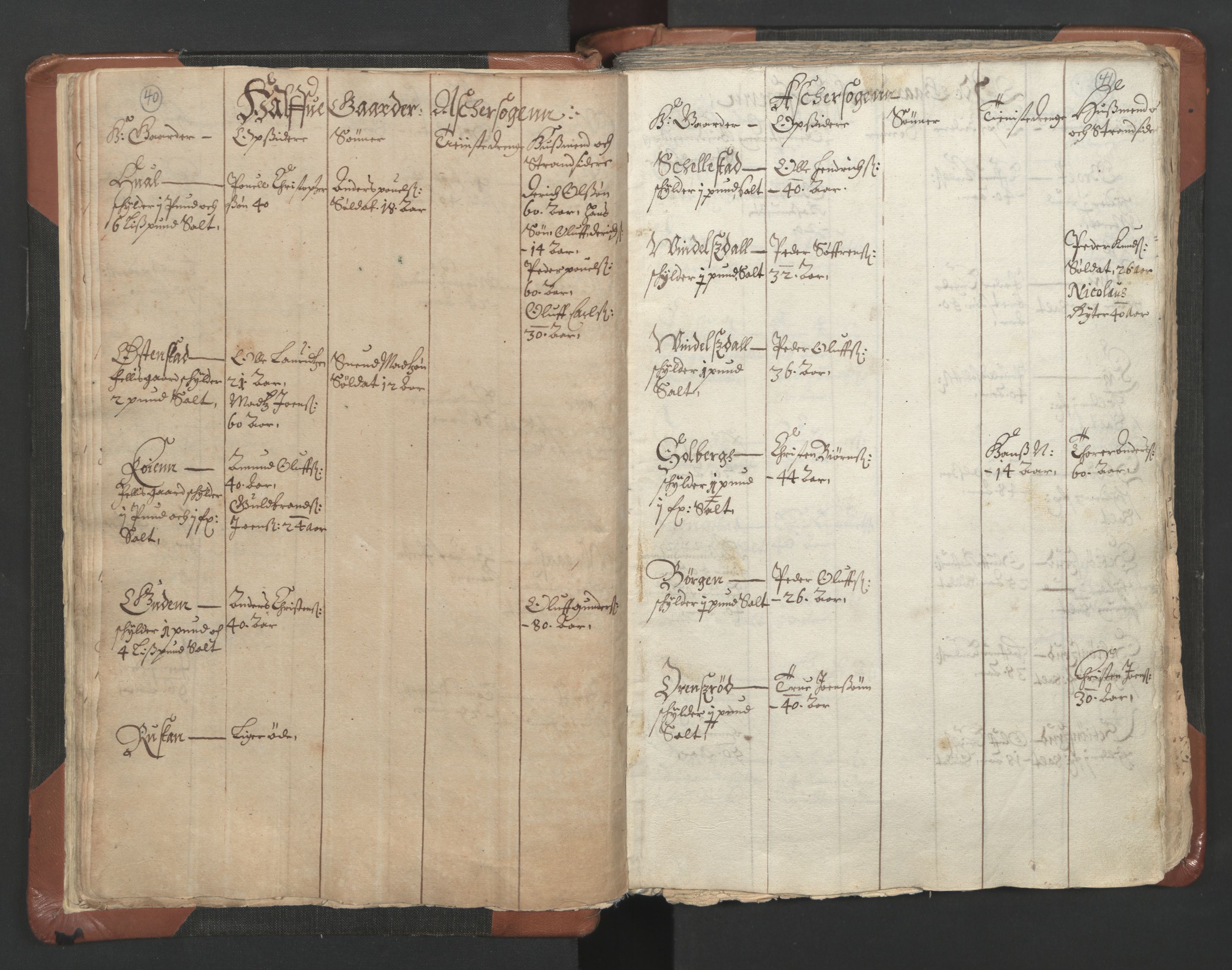 RA, Vicar's Census 1664-1666, no. 9: Bragernes deanery, 1664-1666, p. 40-41