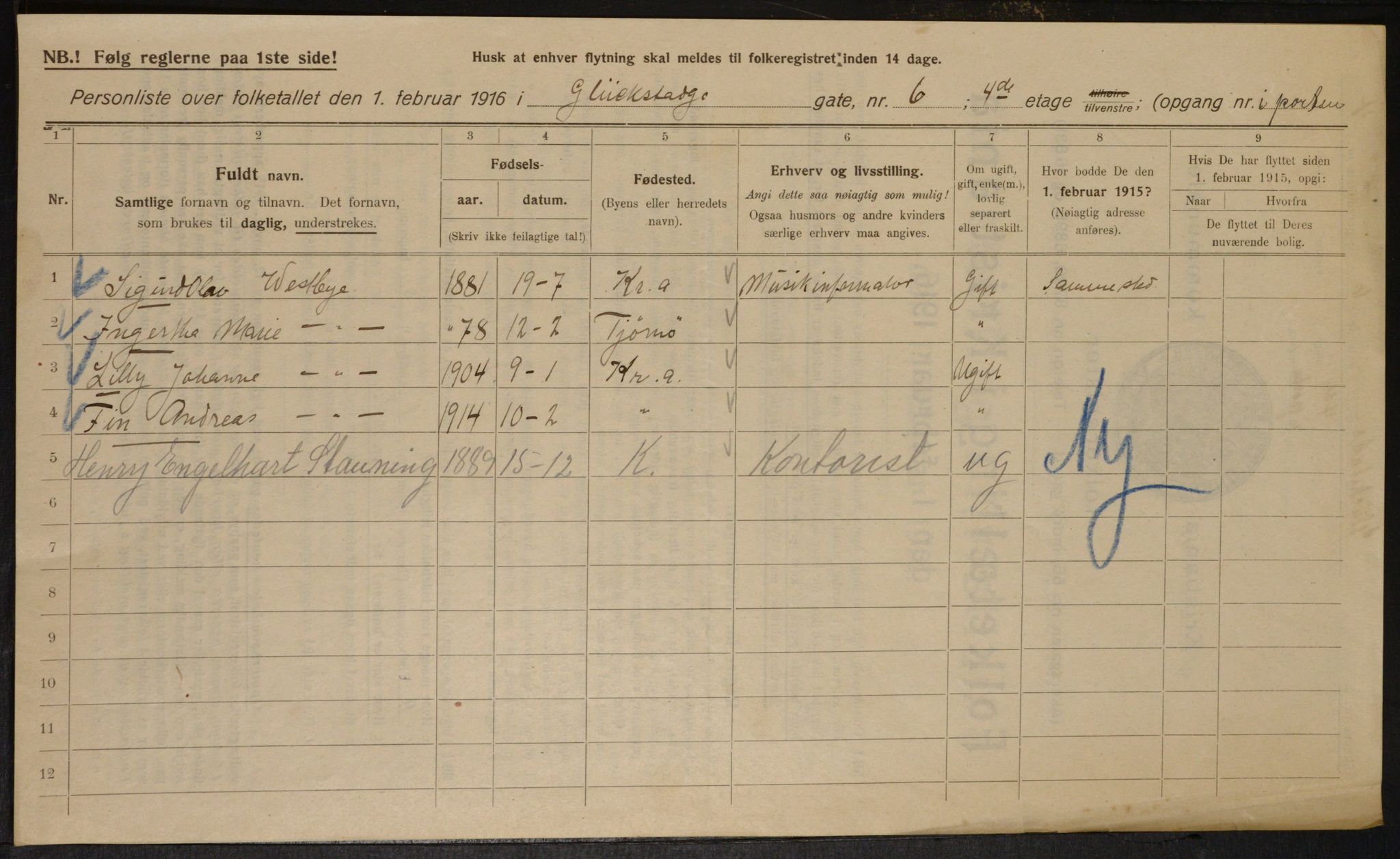 OBA, Municipal Census 1916 for Kristiania, 1916, p. 30092