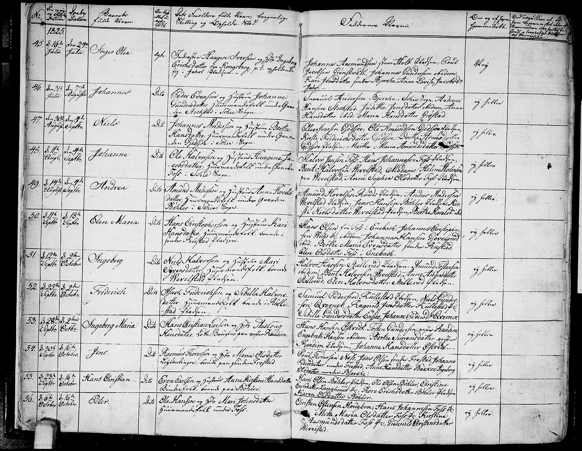 Kråkstad prestekontor Kirkebøker, AV/SAO-A-10125a/F/Fa/L0004: Parish register (official) no. I 4, 1825-1837, p. 4