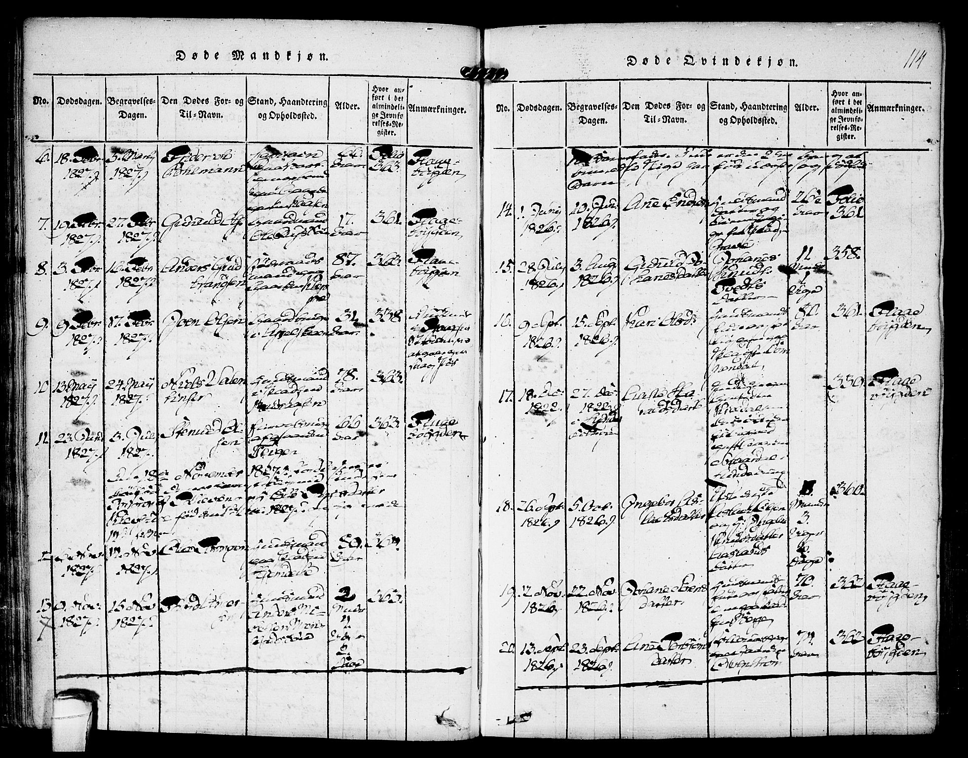 Kviteseid kirkebøker, SAKO/A-276/F/Fa/L0005: Parish register (official) no. I 5, 1815-1836, p. 114