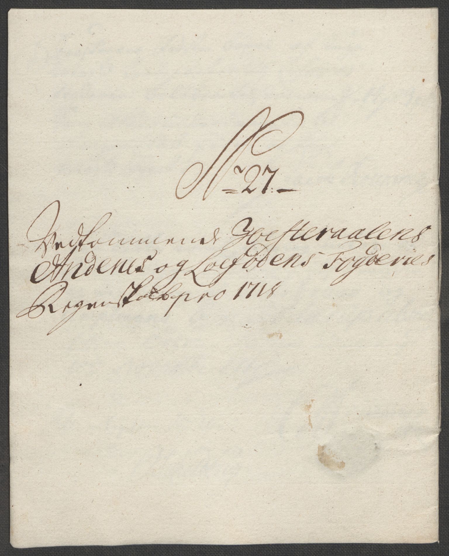 Rentekammeret inntil 1814, Reviderte regnskaper, Fogderegnskap, AV/RA-EA-4092/R67/L4684: Fogderegnskap Vesterålen, Andenes og Lofoten, 1718, p. 251