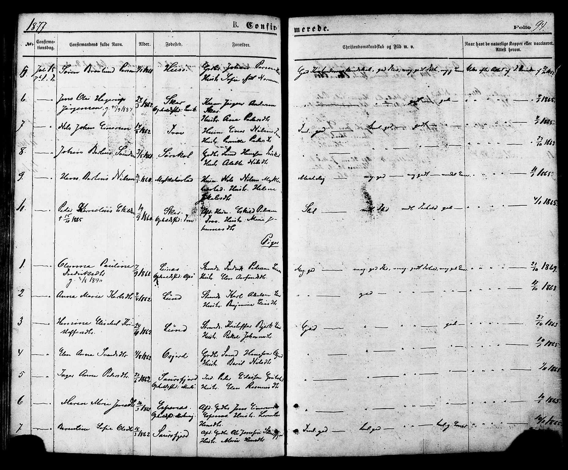 Ministerialprotokoller, klokkerbøker og fødselsregistre - Nordland, SAT/A-1459/857/L0821: Parish register (official) no. 857A01, 1875-1889, p. 94