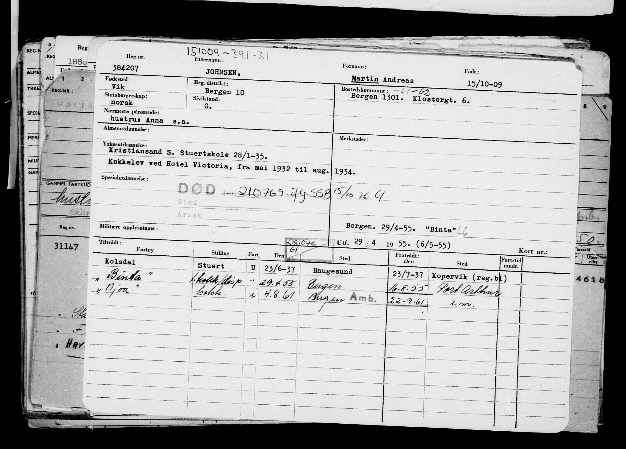 Direktoratet for sjømenn, AV/RA-S-3545/G/Gb/L0086: Hovedkort, 1909, p. 231