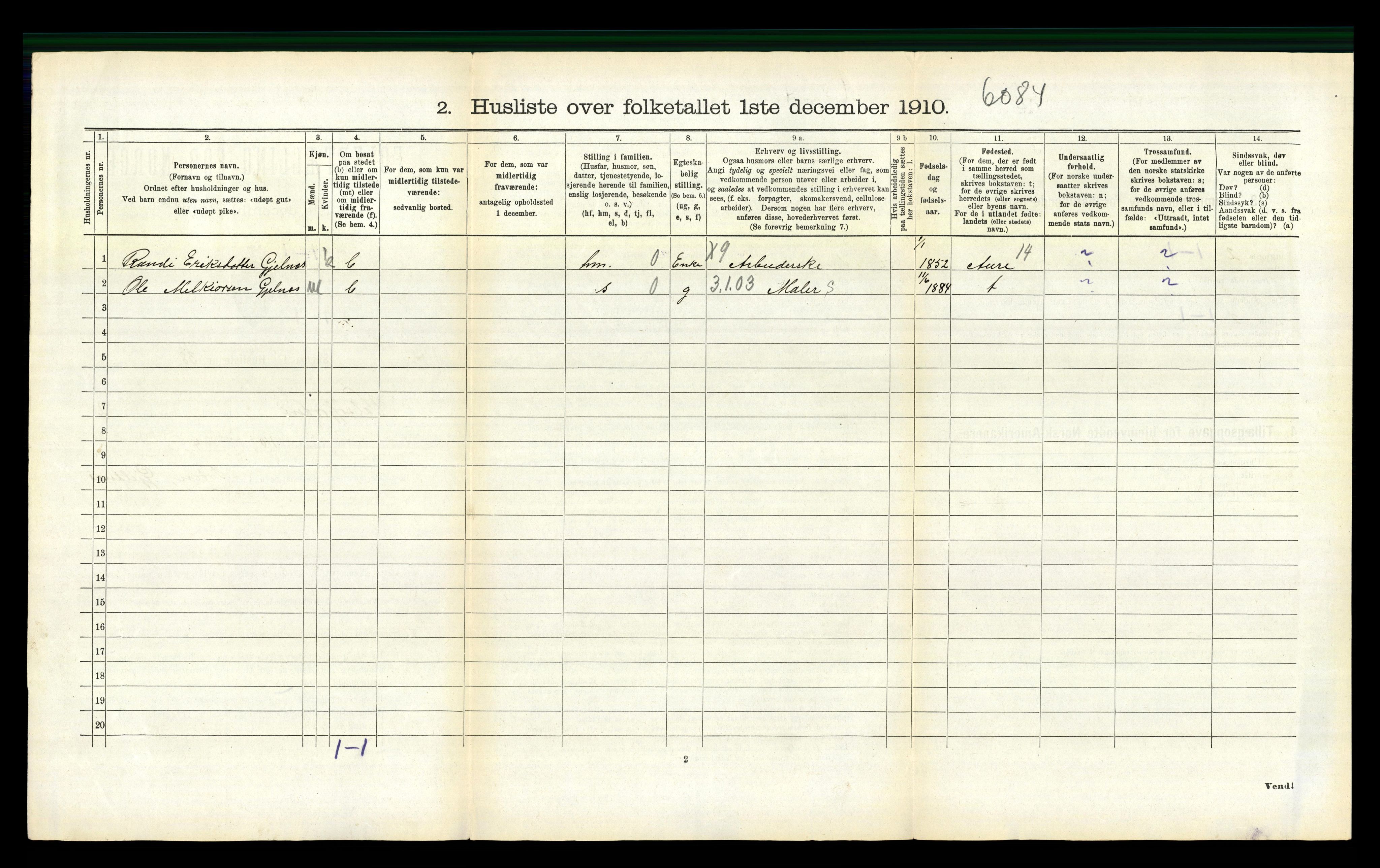 RA, 1910 census for Valsøyfjord, 1910, p. 150