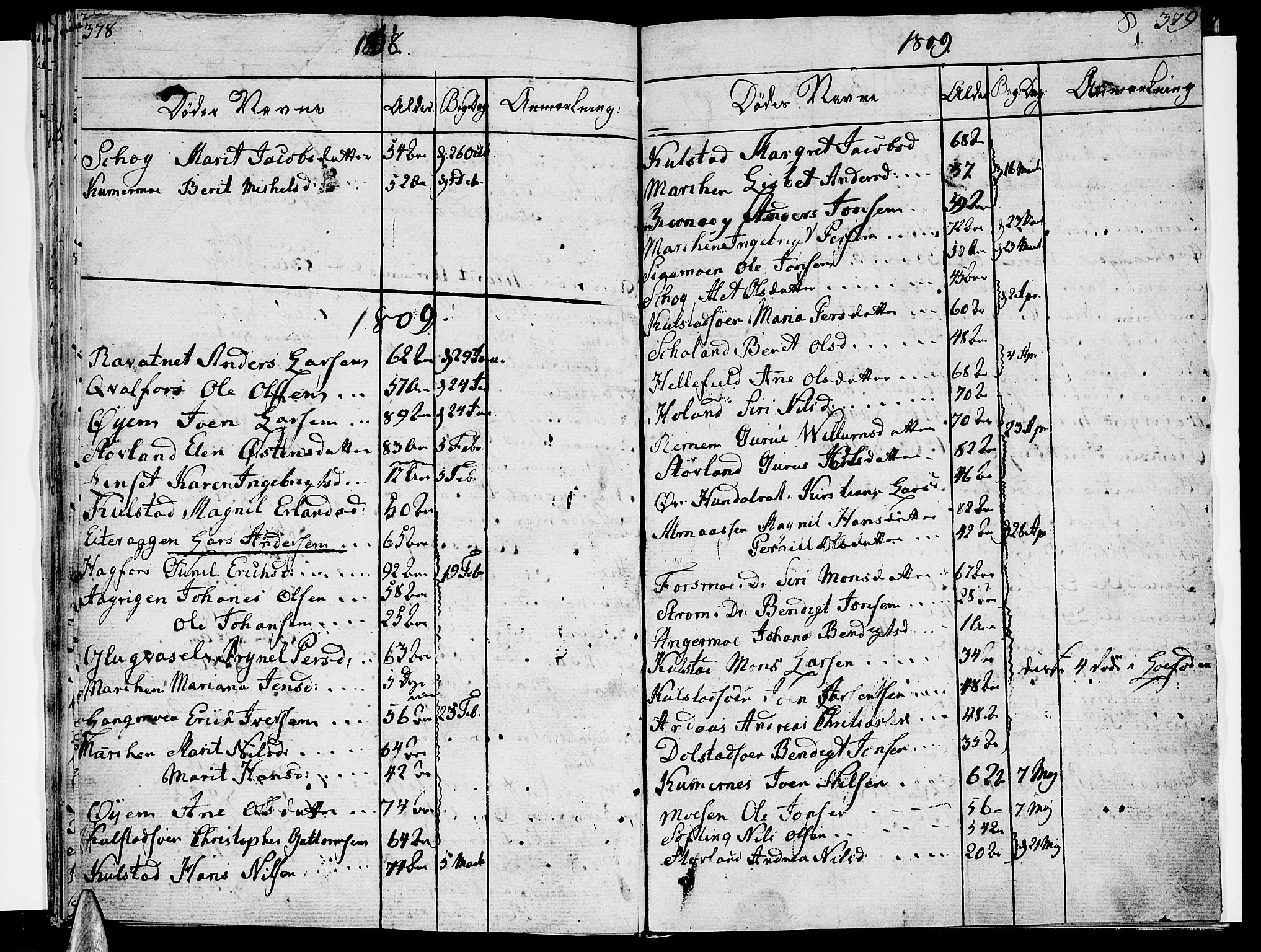 Ministerialprotokoller, klokkerbøker og fødselsregistre - Nordland, SAT/A-1459/820/L0287: Parish register (official) no. 820A08, 1800-1819, p. 378-379