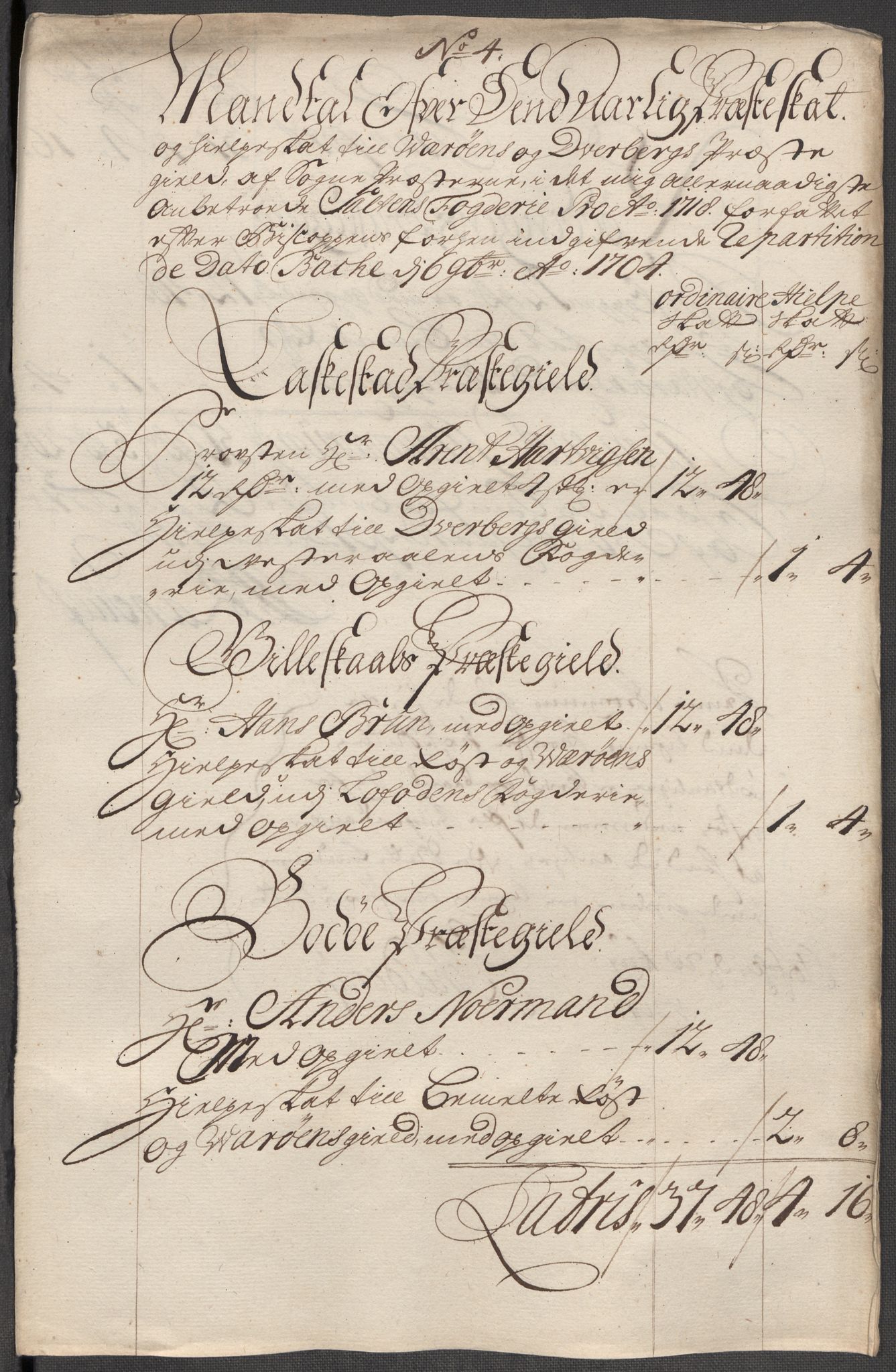 Rentekammeret inntil 1814, Reviderte regnskaper, Fogderegnskap, AV/RA-EA-4092/R66/L4588: Fogderegnskap Salten, 1718, p. 127