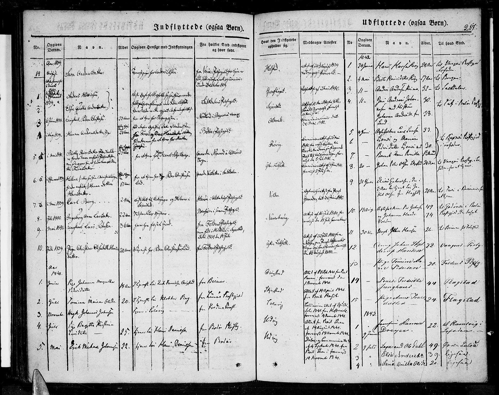 Ministerialprotokoller, klokkerbøker og fødselsregistre - Nordland, AV/SAT-A-1459/852/L0737: Parish register (official) no. 852A07, 1833-1849, p. 257