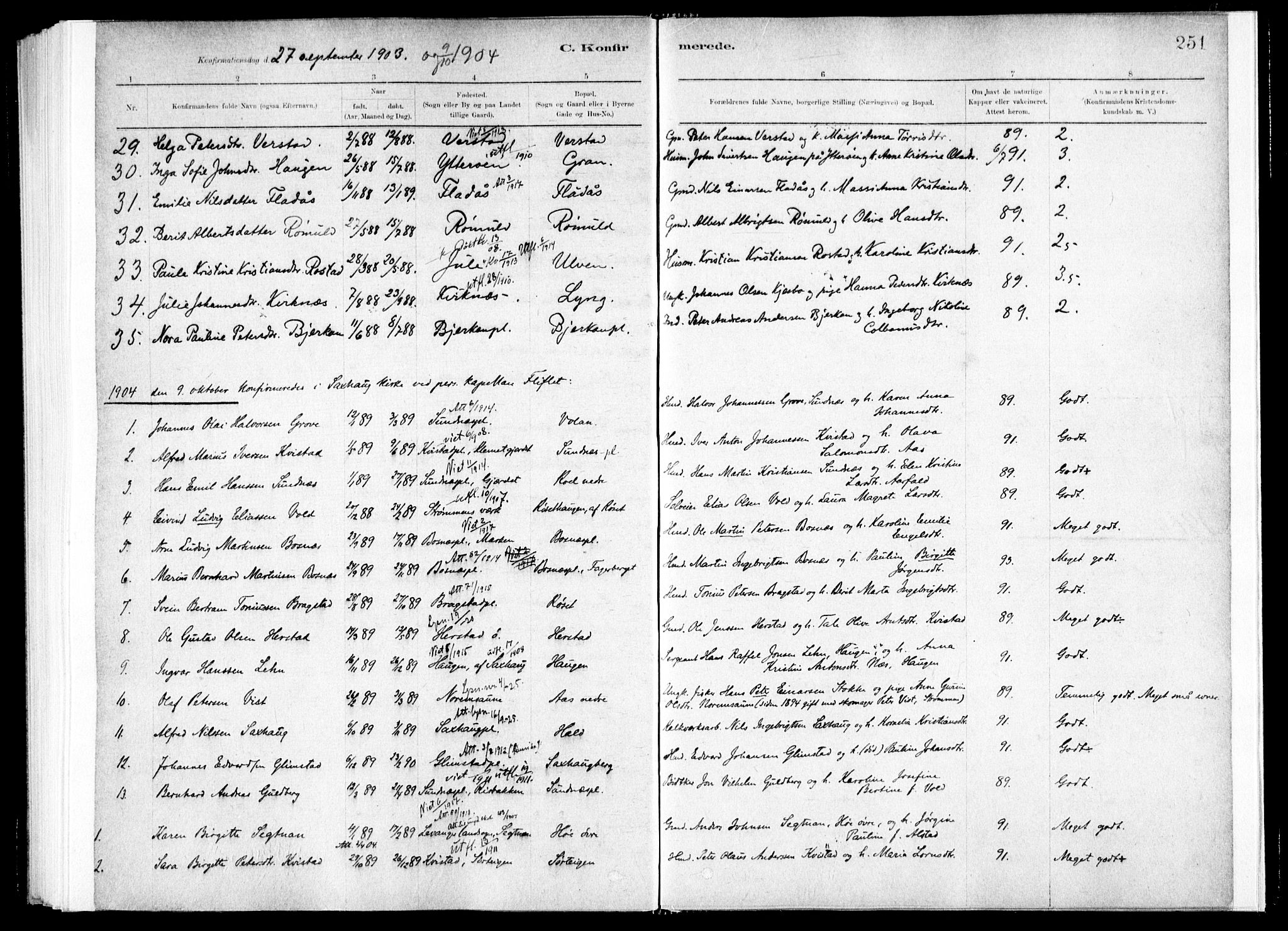 Ministerialprotokoller, klokkerbøker og fødselsregistre - Nord-Trøndelag, SAT/A-1458/730/L0285: Parish register (official) no. 730A10, 1879-1914, p. 251