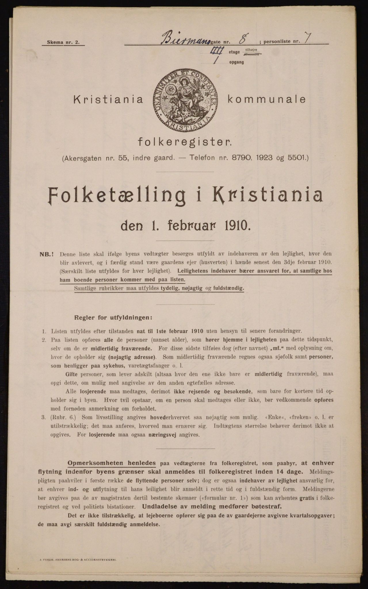 OBA, Municipal Census 1910 for Kristiania, 1910, p. 4621