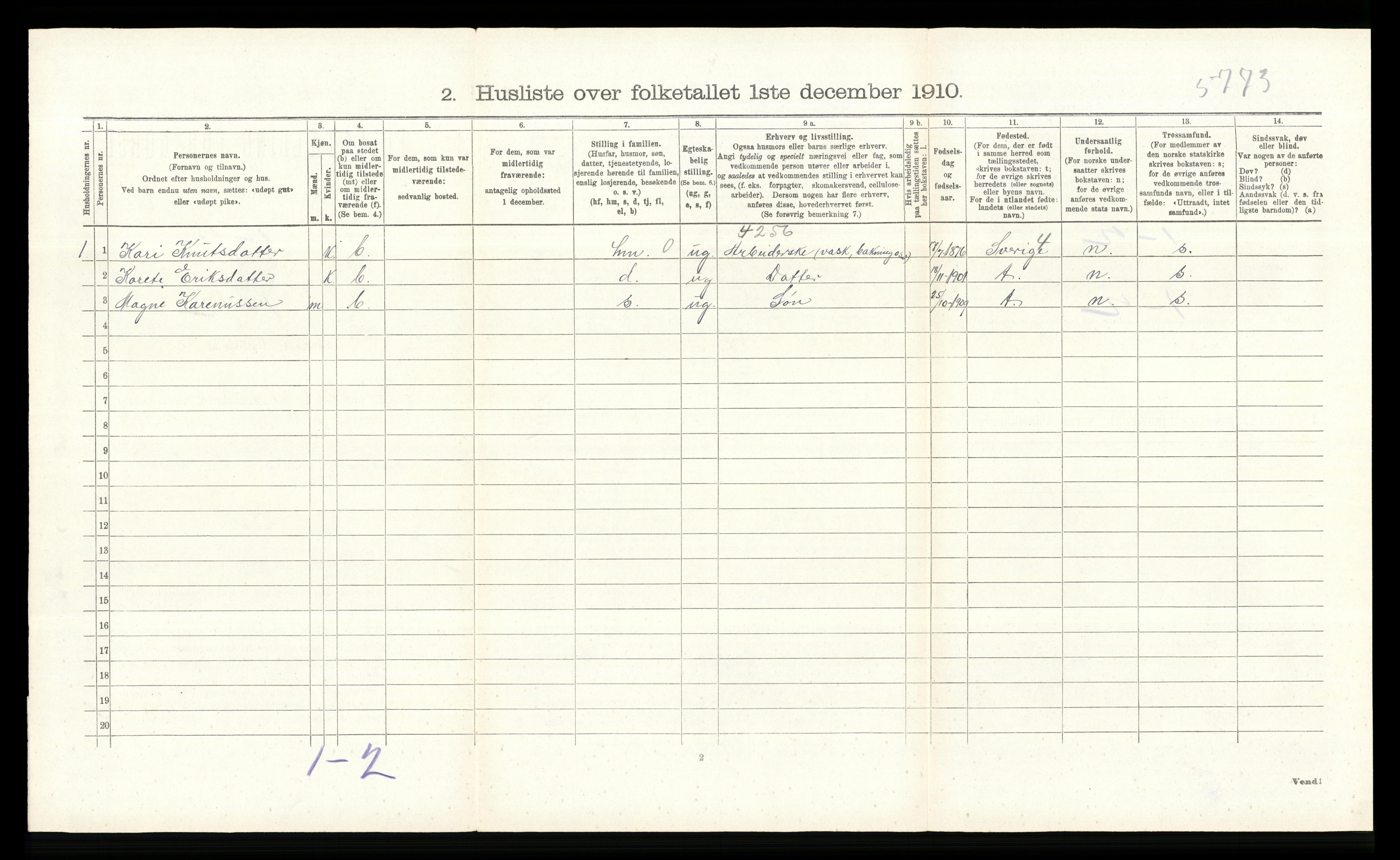 RA, 1910 census for Øvre Rendal, 1910, p. 393