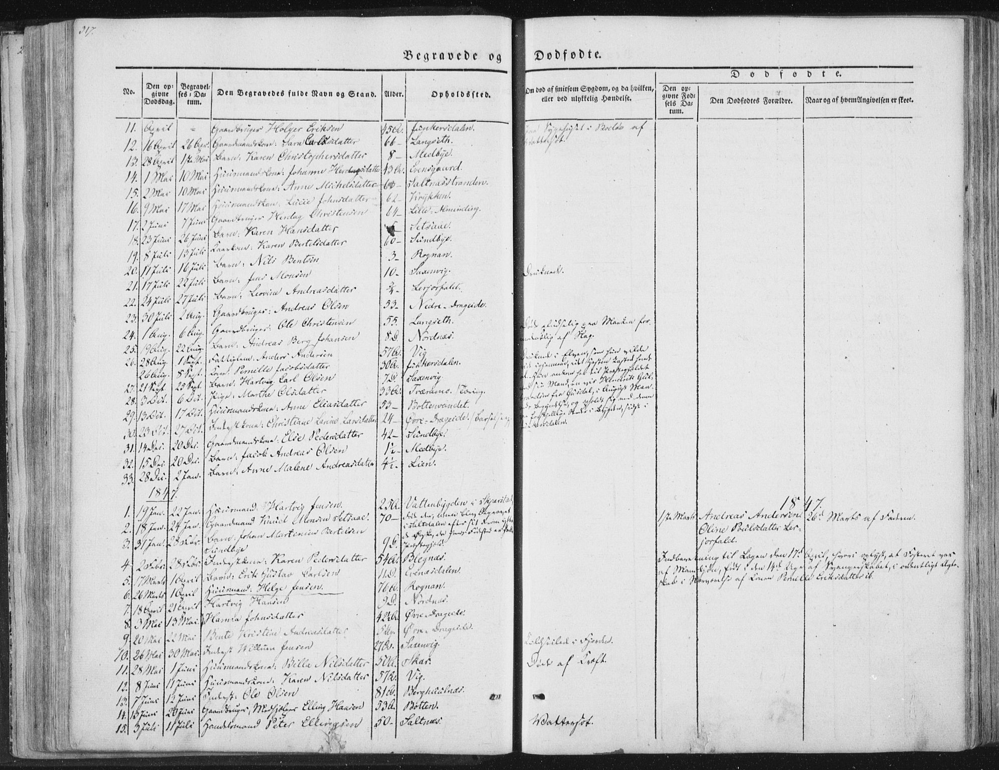 Ministerialprotokoller, klokkerbøker og fødselsregistre - Nordland, SAT/A-1459/847/L0667: Parish register (official) no. 847A07, 1842-1871, p. 317