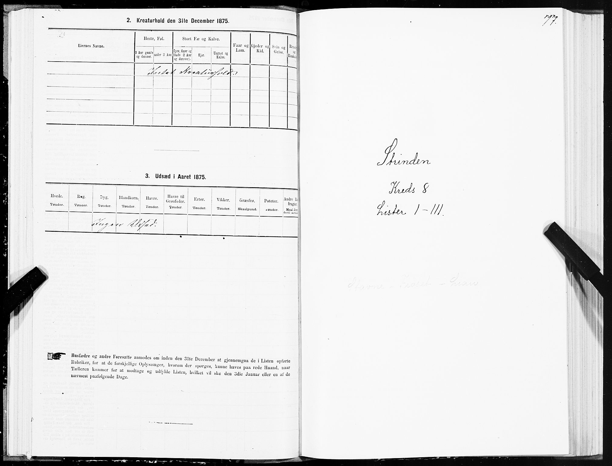 SAT, 1875 census for 1660P Strinda, 1875, p. 4077