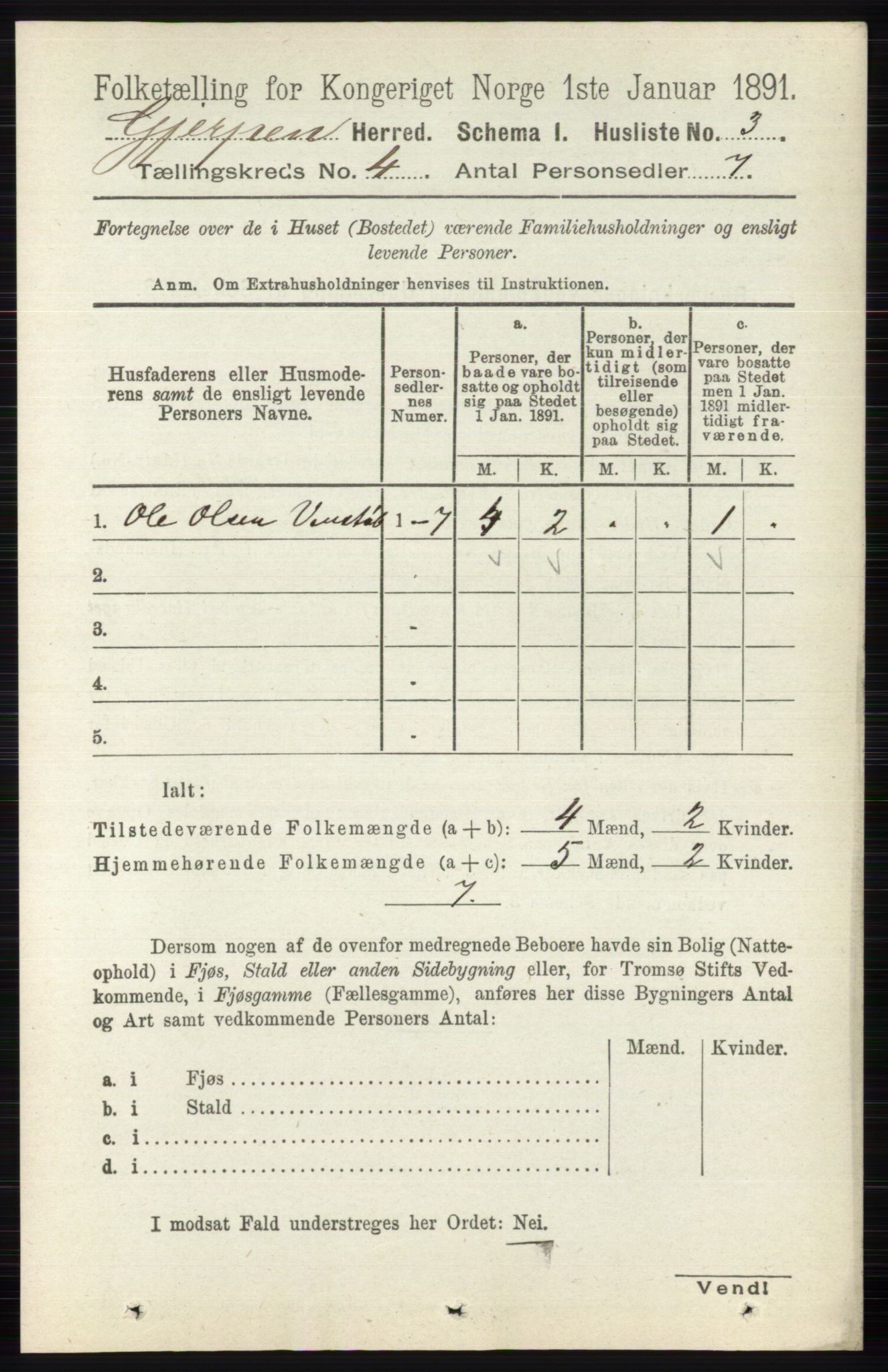 RA, 1891 census for 0812 Gjerpen, 1891, p. 1864