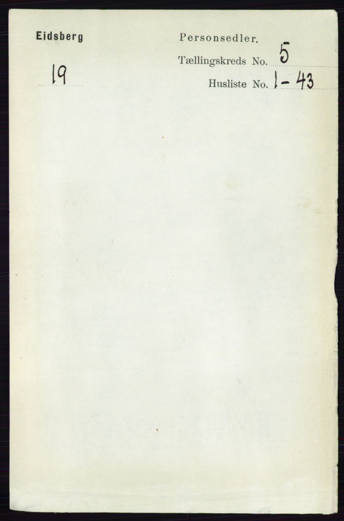 RA, 1891 census for 0125 Eidsberg, 1891, p. 3016