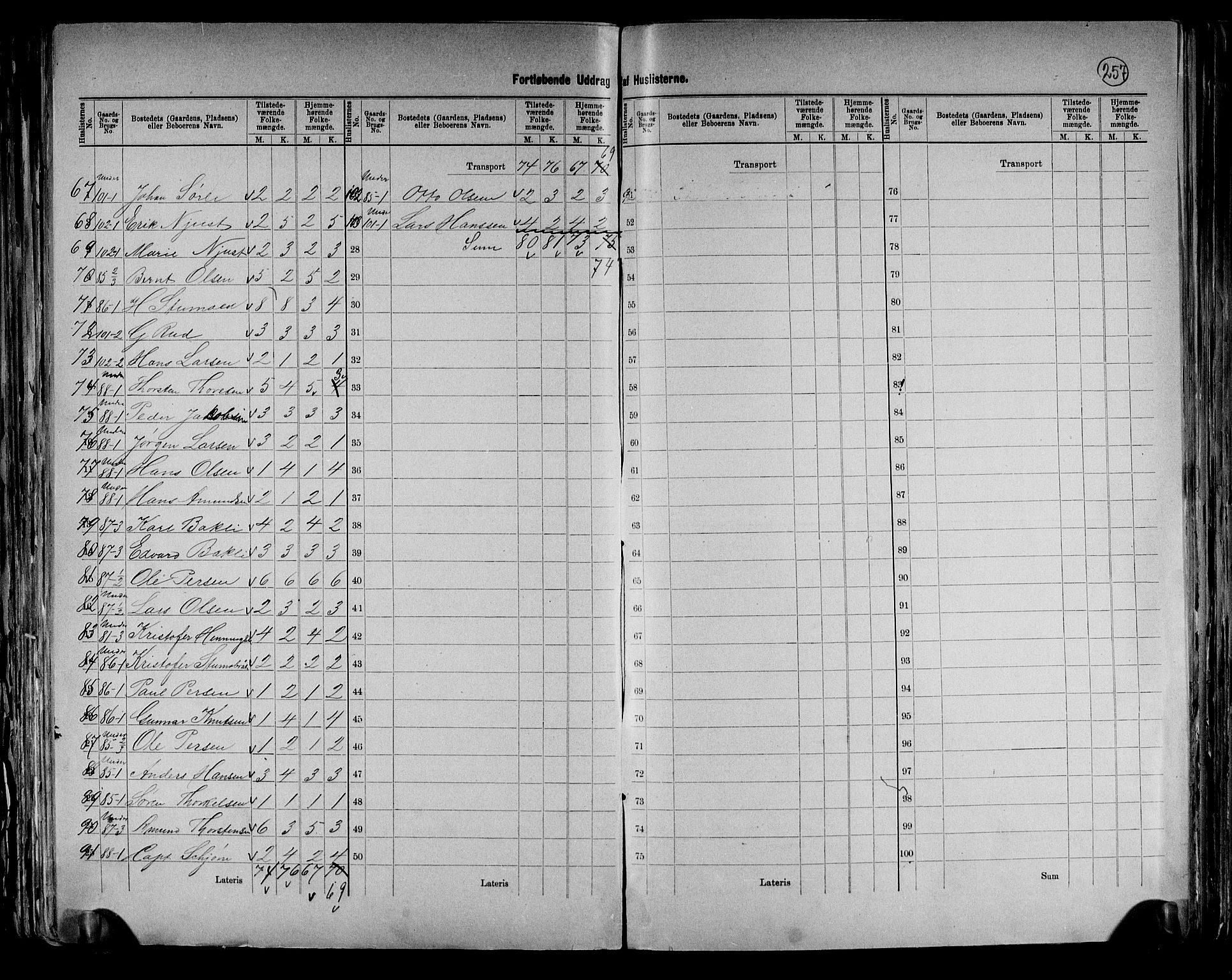 RA, 1891 census for 0419 Sør-Odal, 1891, p. 19