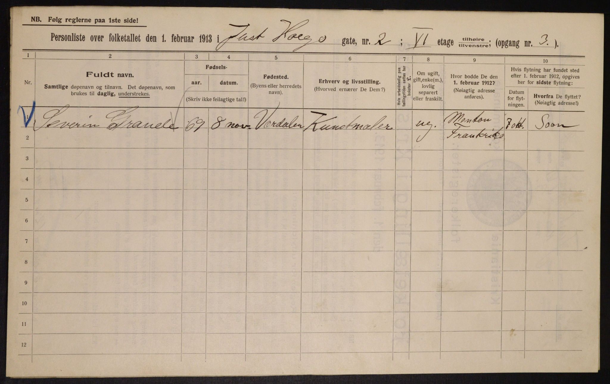 OBA, Municipal Census 1913 for Kristiania, 1913, p. 47432