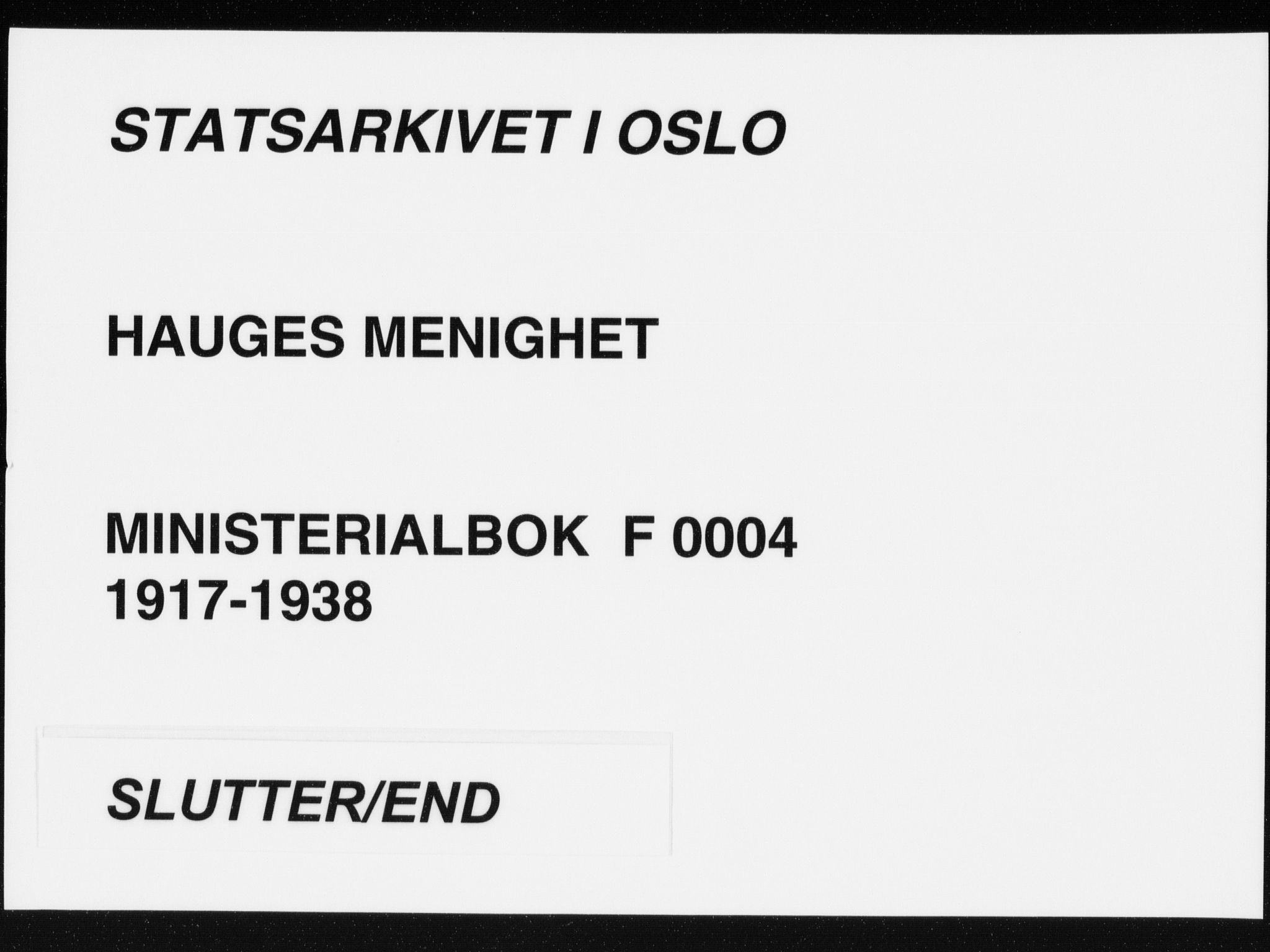 Hauge prestekontor Kirkebøker, AV/SAO-A-10849/F/Fa/L0004: Parish register (official) no. 4, 1917-1938