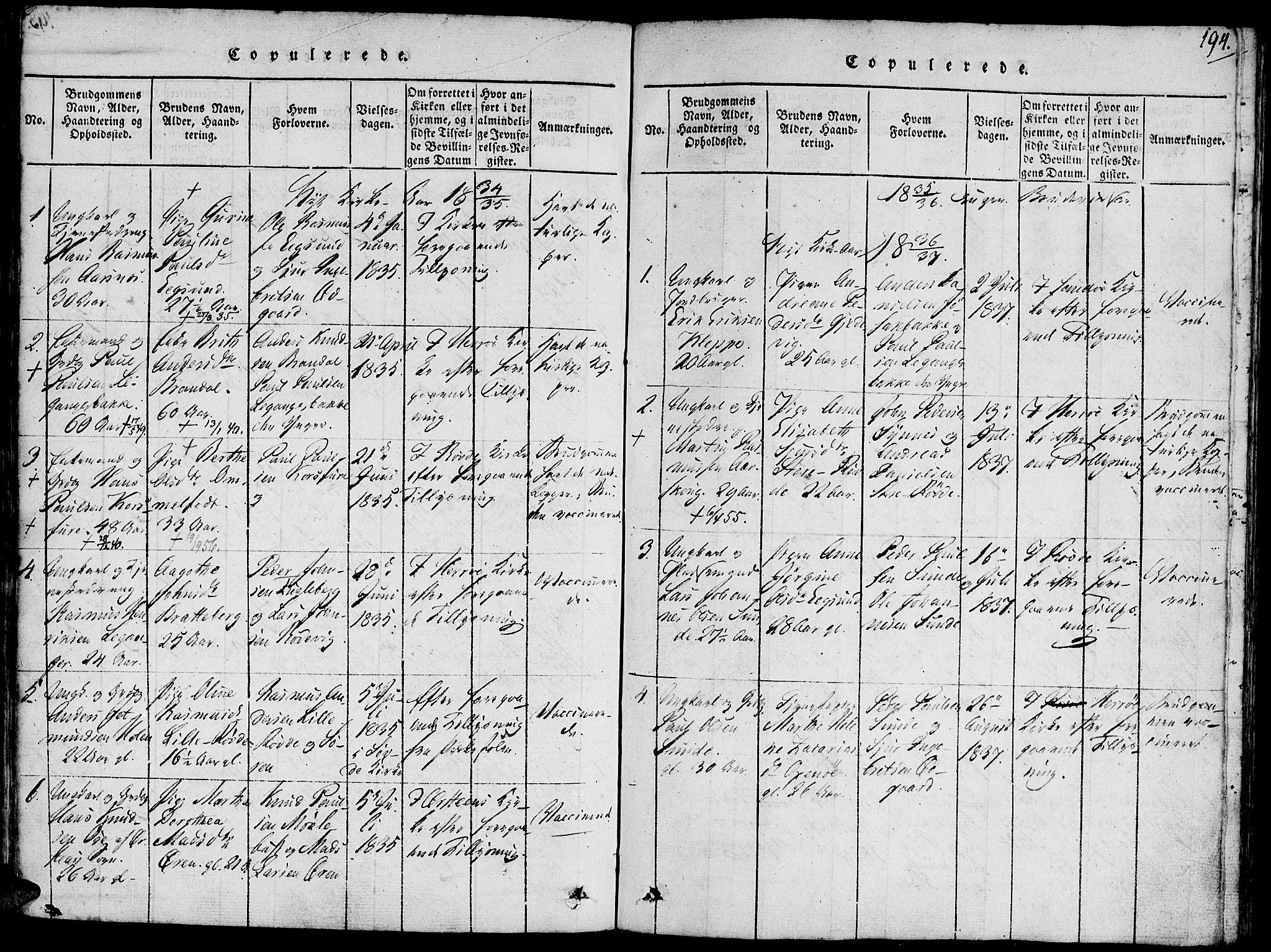 Ministerialprotokoller, klokkerbøker og fødselsregistre - Møre og Romsdal, SAT/A-1454/504/L0054: Parish register (official) no. 504A01, 1816-1861, p. 194