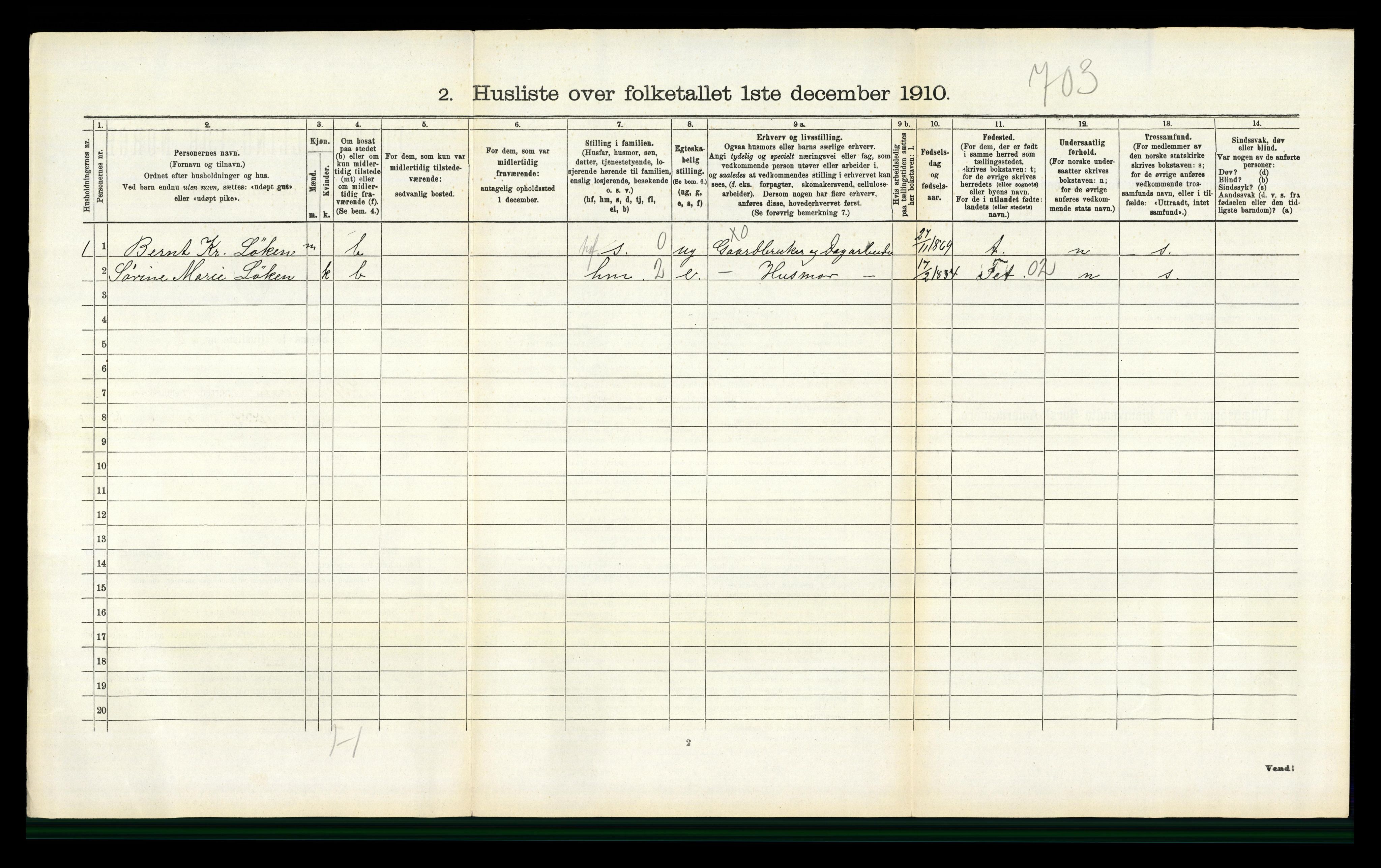 RA, 1910 census for Gjerdrum, 1910, p. 274