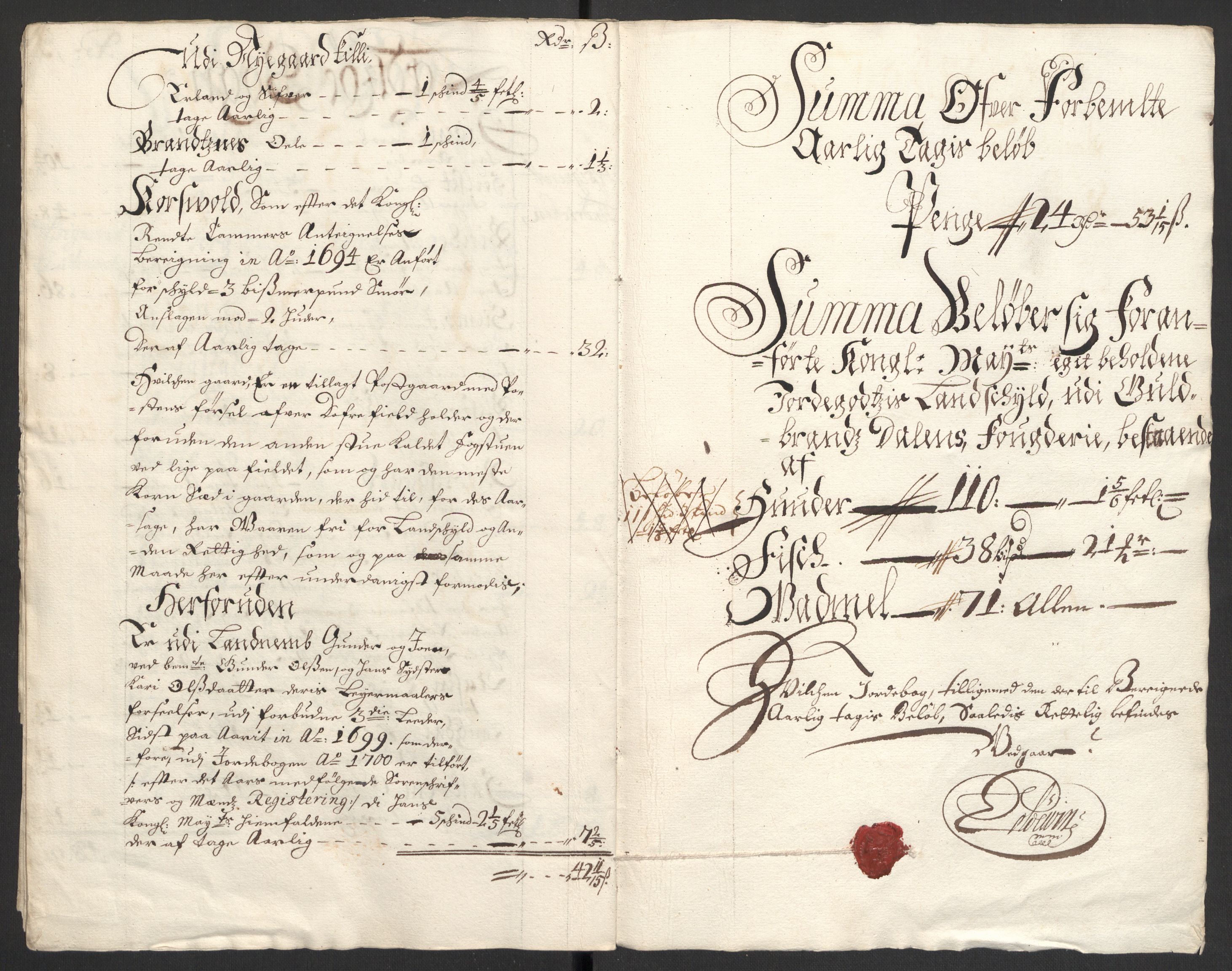 Rentekammeret inntil 1814, Reviderte regnskaper, Fogderegnskap, RA/EA-4092/R17/L1174: Fogderegnskap Gudbrandsdal, 1701, p. 33