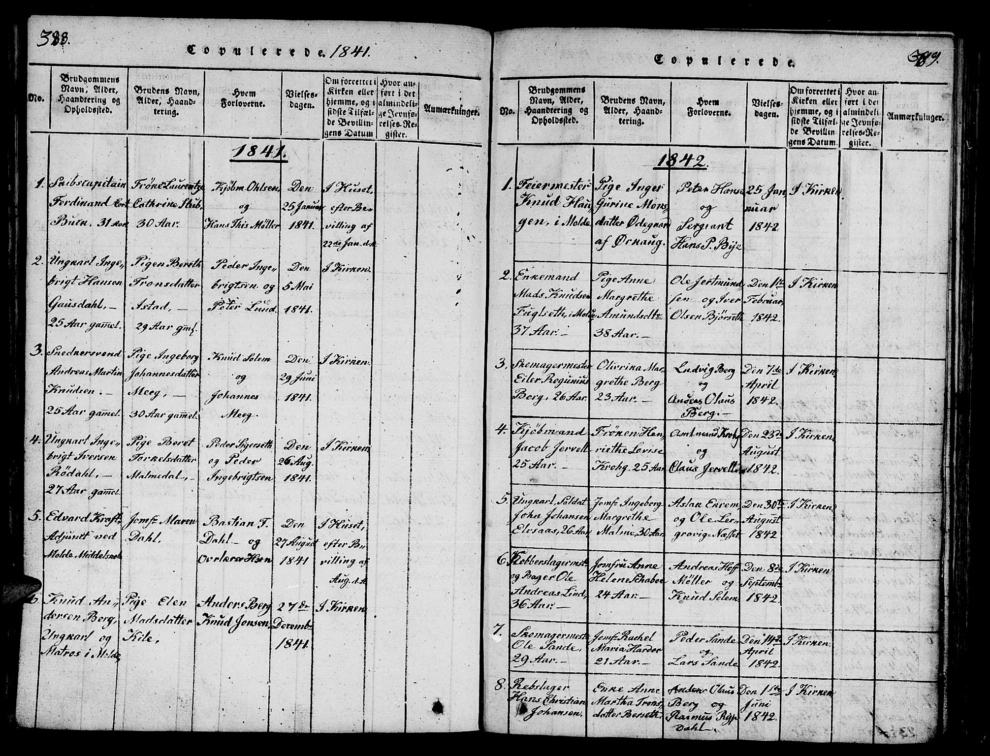 Ministerialprotokoller, klokkerbøker og fødselsregistre - Møre og Romsdal, SAT/A-1454/558/L0700: Parish register (copy) no. 558C01, 1818-1868, p. 388-389