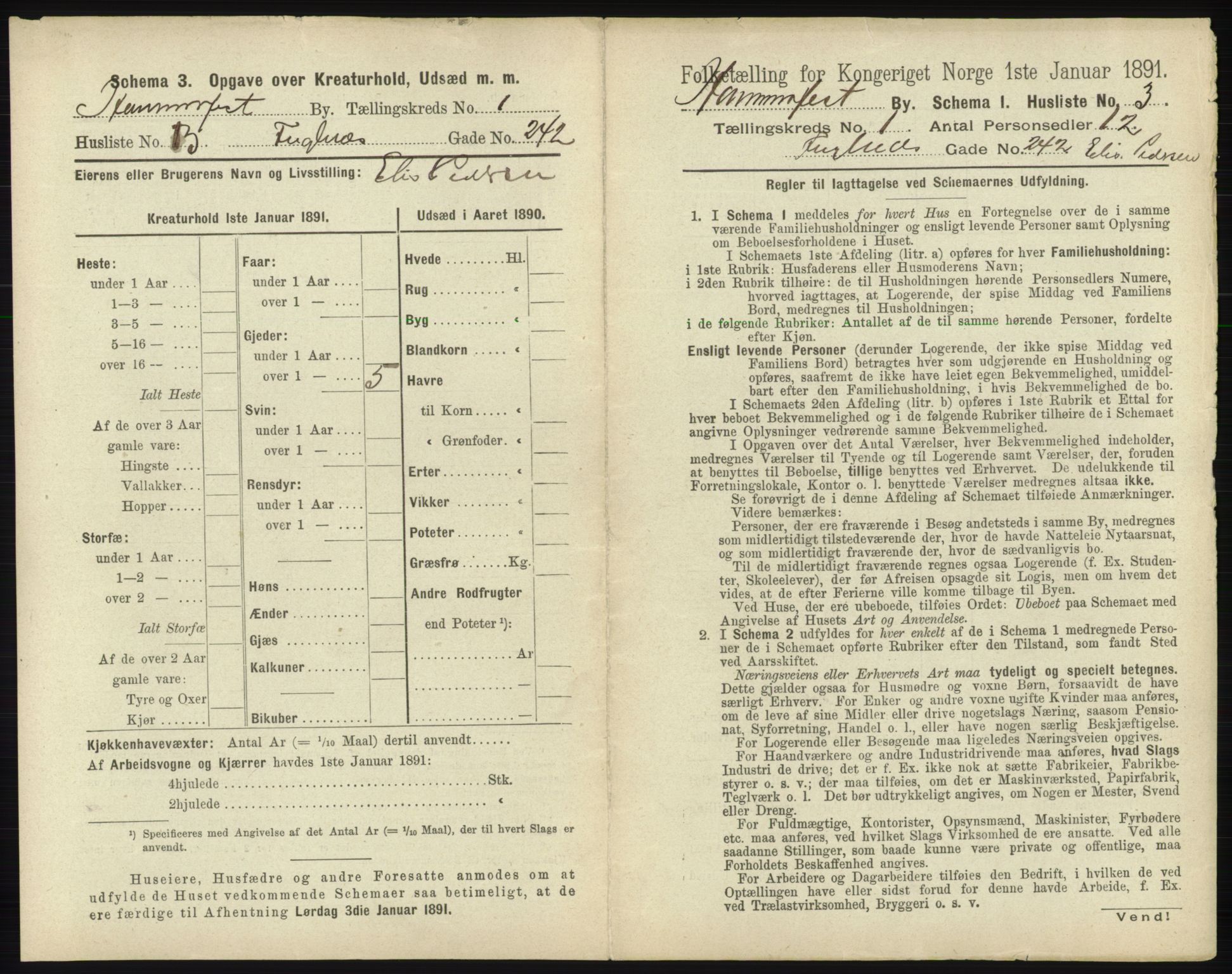 RA, 1891 census for 2001 Hammerfest, 1891, p. 24