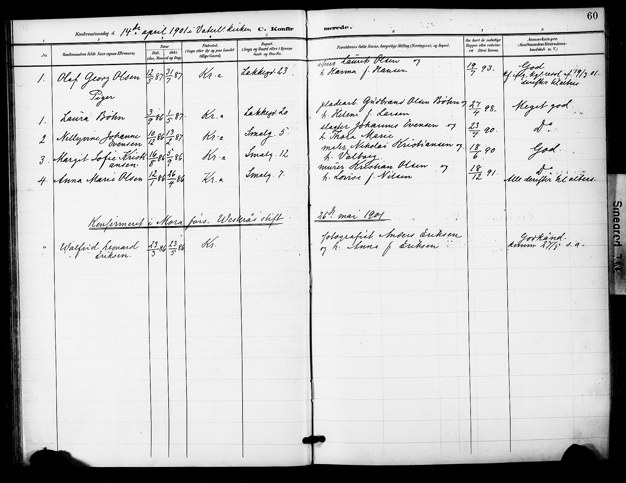 Grønland prestekontor Kirkebøker, SAO/A-10848/F/Fa/L0015: Parish register (official) no. 15, 1899-1919, p. 60
