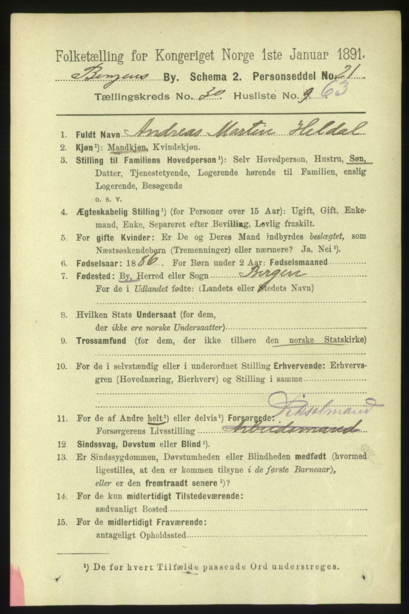 RA, 1891 Census for 1301 Bergen, 1891, p. 38828