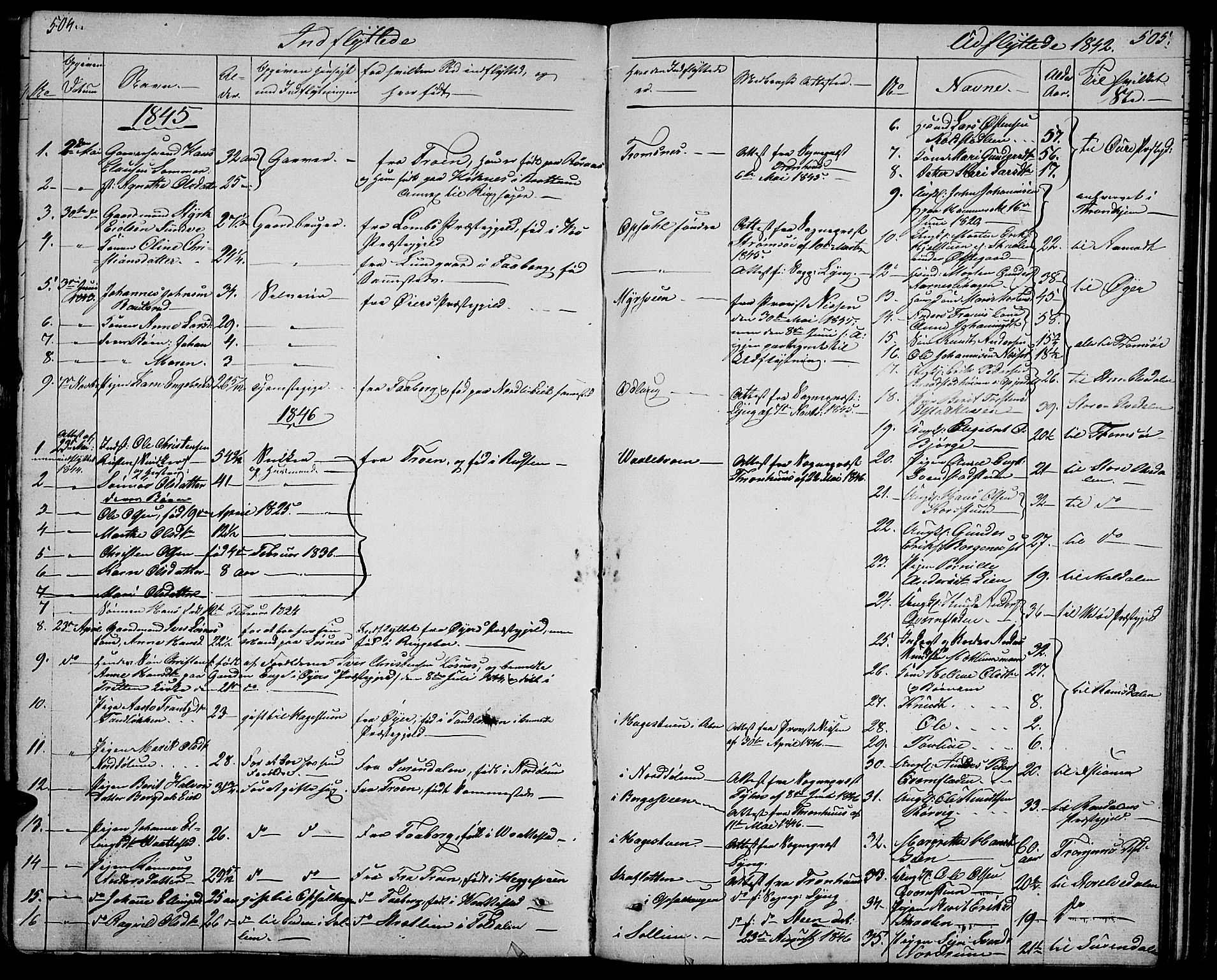 Ringebu prestekontor, SAH/PREST-082/H/Ha/Hab/L0002: Parish register (copy) no. 2, 1839-1853, p. 504-505