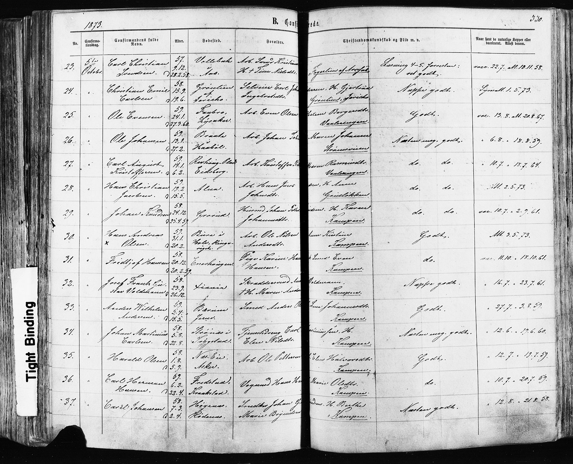 Østre Aker prestekontor Kirkebøker, AV/SAO-A-10840/F/Fa/L0003: Parish register (official) no. I 3, 1869-1875, p. 330