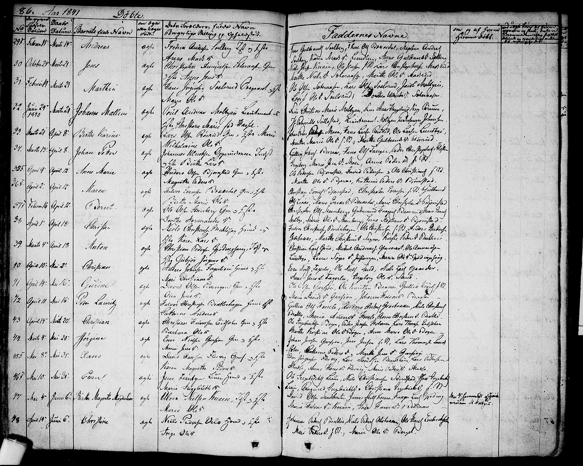 Hurdal prestekontor Kirkebøker, AV/SAO-A-10889/F/Fa/L0004: Parish register (official) no. I 4, 1828-1845, p. 86