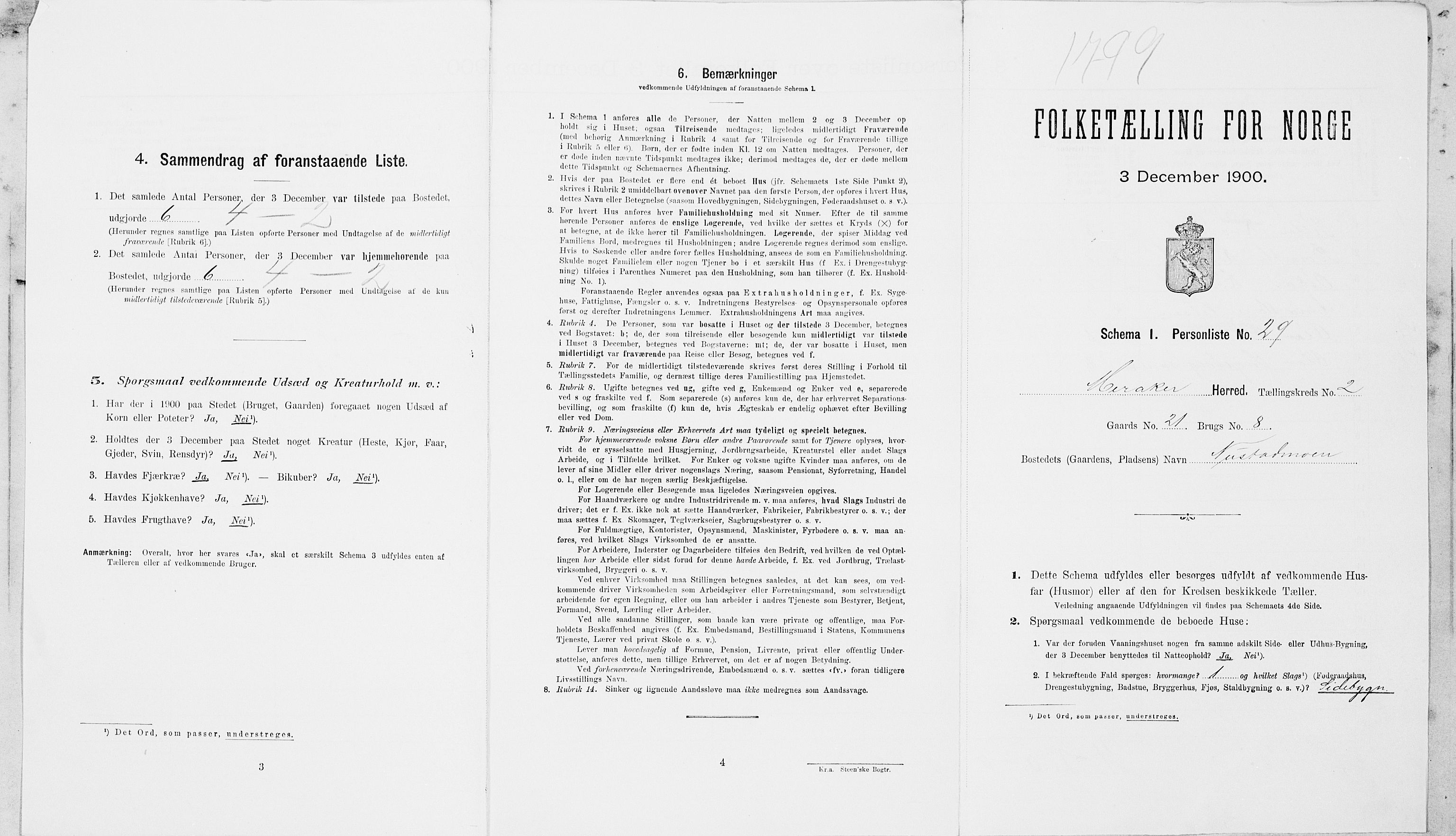 SAT, 1900 census for Meråker, 1900, p. 256