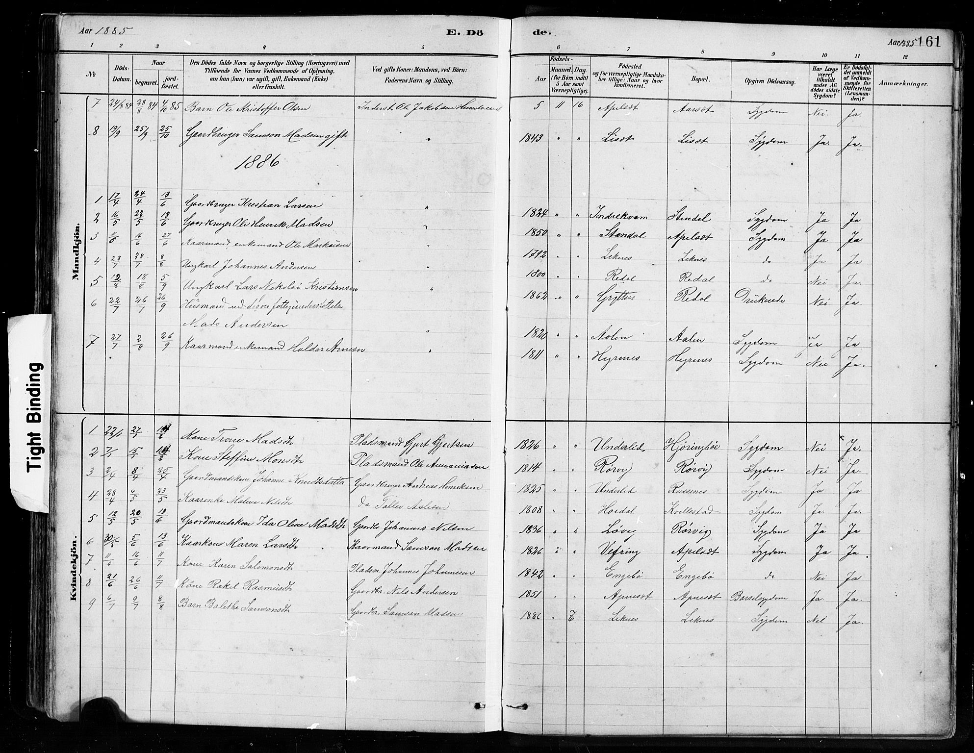 Førde sokneprestembete, SAB/A-79901/H/Hab/Habe/L0001: Parish register (copy) no. E 1, 1881-1920, p. 161