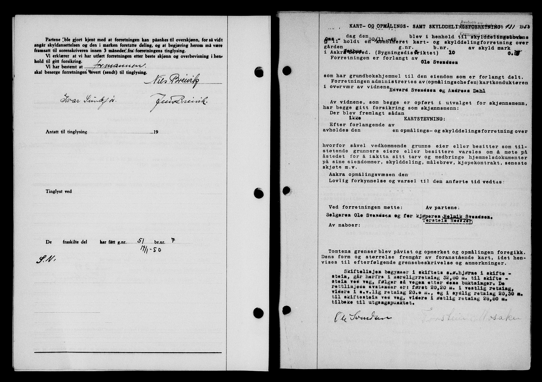 Karmsund sorenskriveri, SAST/A-100311/01/II/IIB/L0098: Mortgage book no. 78A, 1949-1950, Diary no: : 131/1950