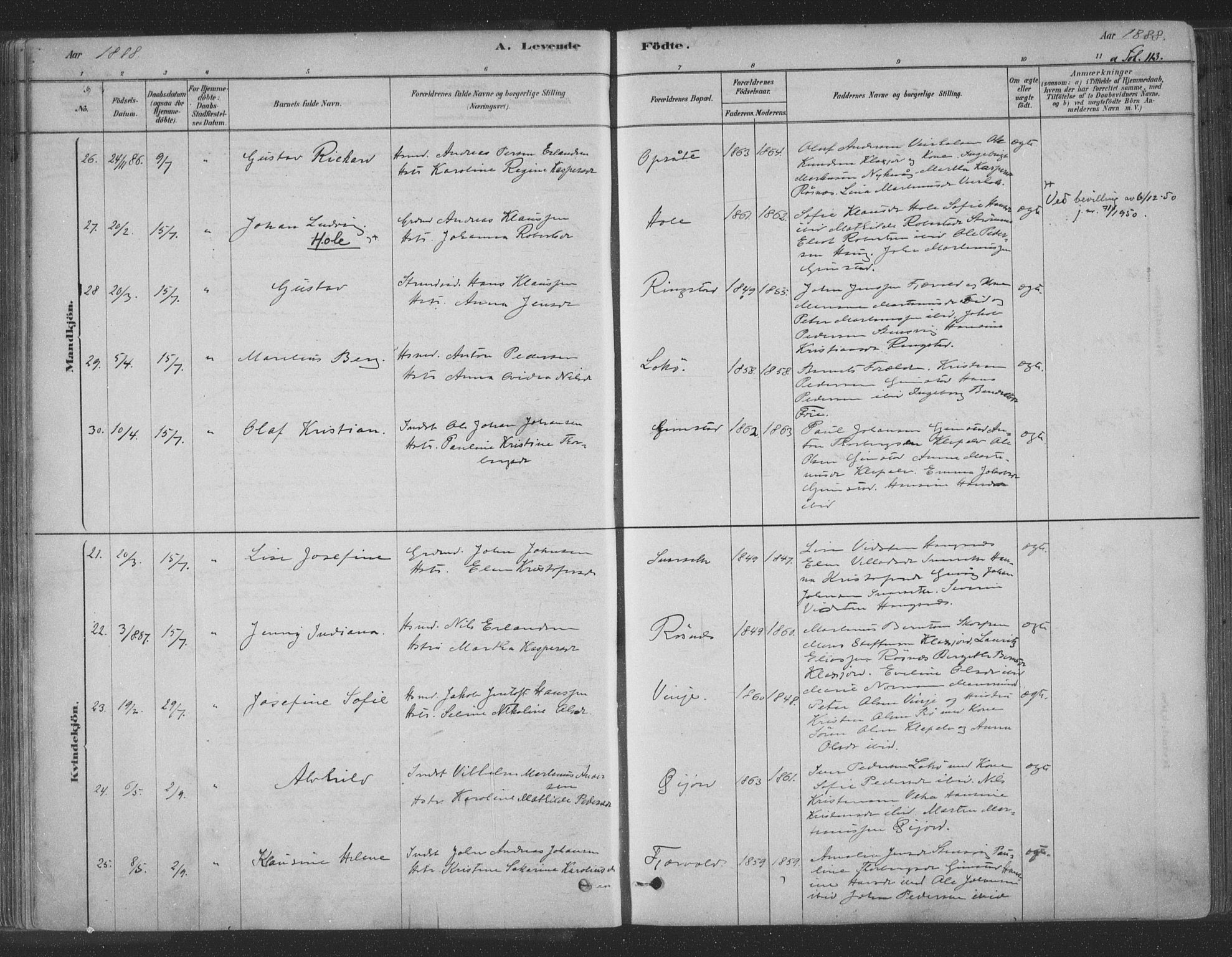 Ministerialprotokoller, klokkerbøker og fødselsregistre - Nordland, AV/SAT-A-1459/891/L1302: Parish register (official) no. 891A07, 1878-1895, p. 113