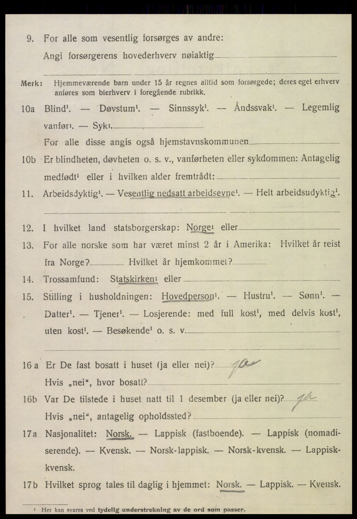 SAT, 1920 census for Klinga, 1920, p. 2080