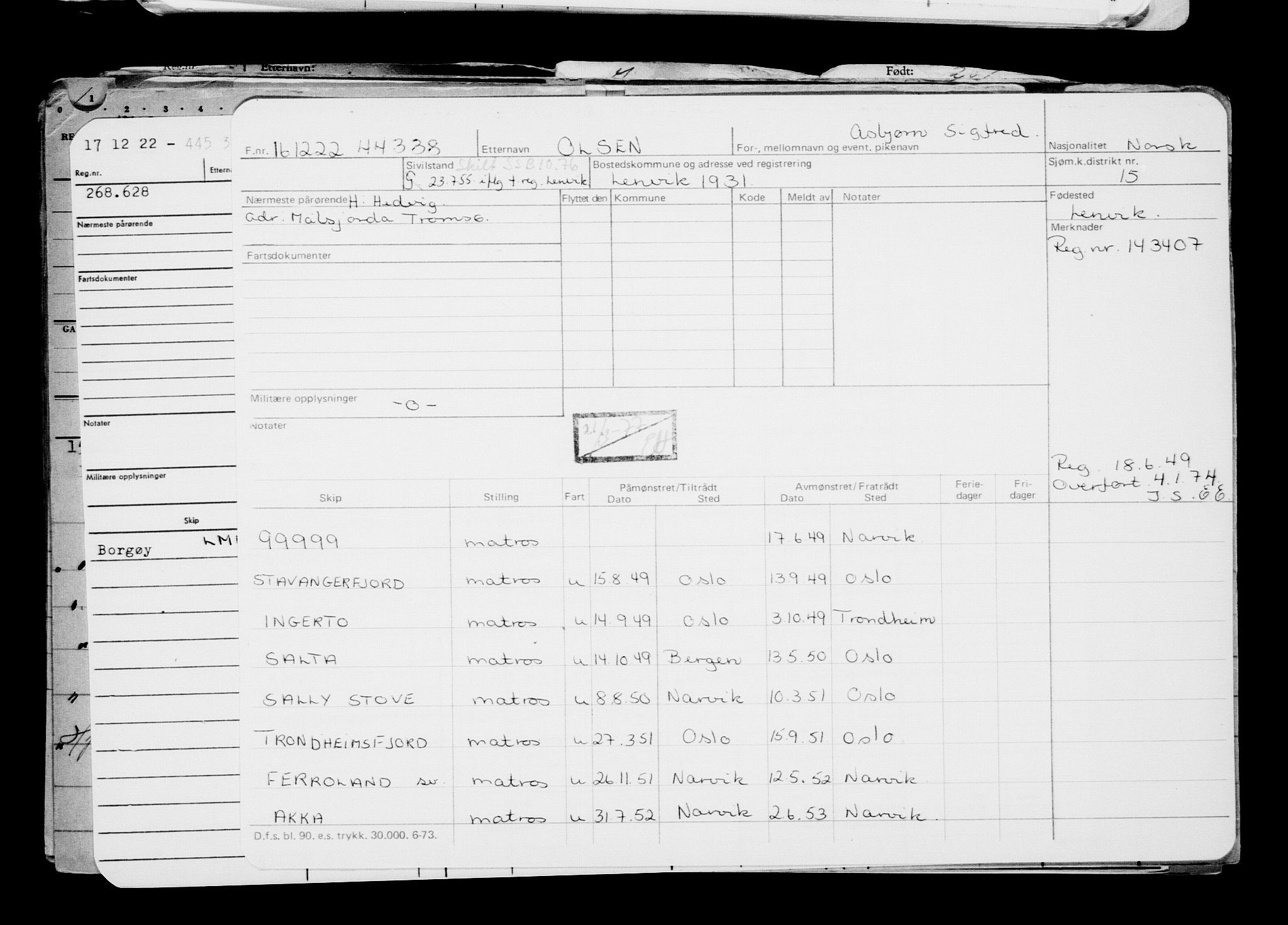 Direktoratet for sjømenn, AV/RA-S-3545/G/Gb/L0213: Hovedkort, 1922, p. 376