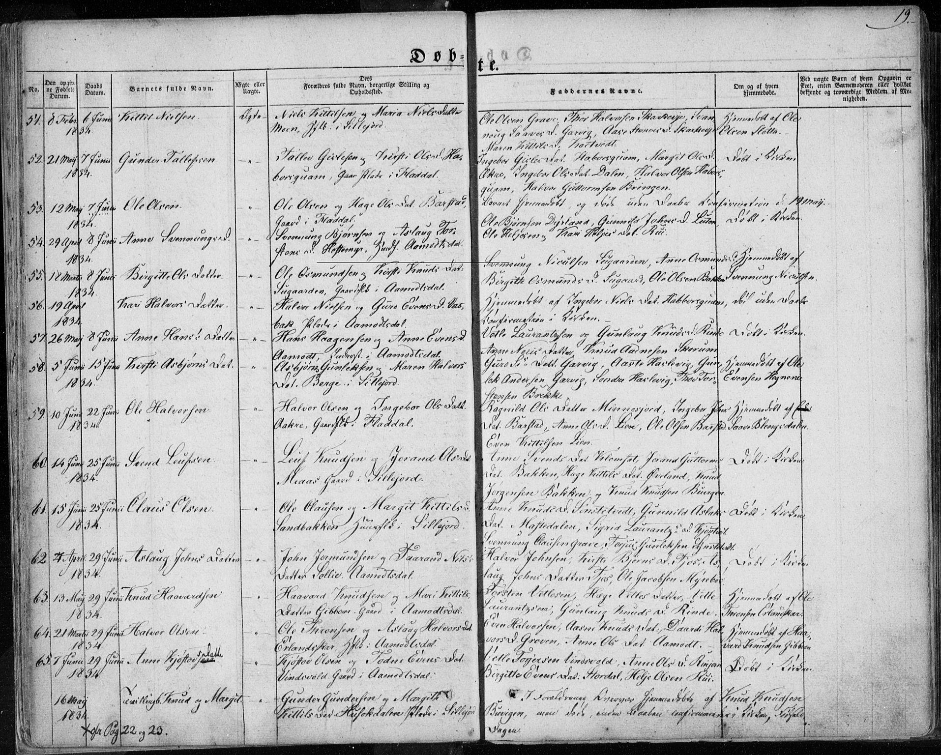 Seljord kirkebøker, AV/SAKO-A-20/F/Fa/L0011: Parish register (official) no. I 11, 1831-1849, p. 19