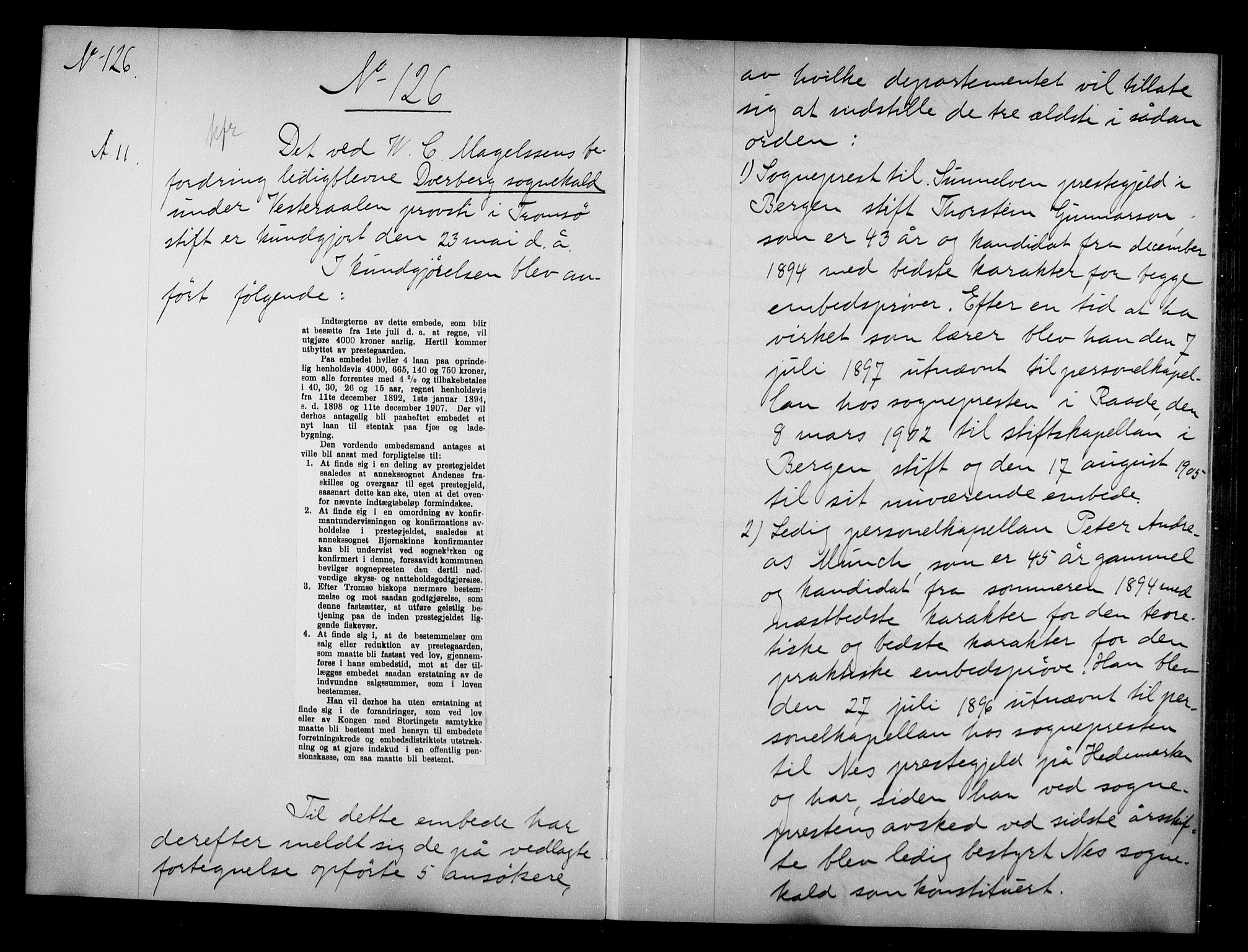 Kirke- og undervisningsdepartementet, Kontoret  for kirke og geistlighet A, AV/RA-S-1007/A/Aa/L0305: Referatprotokoll bd. 2. Ref.nr. 126-249, 1911