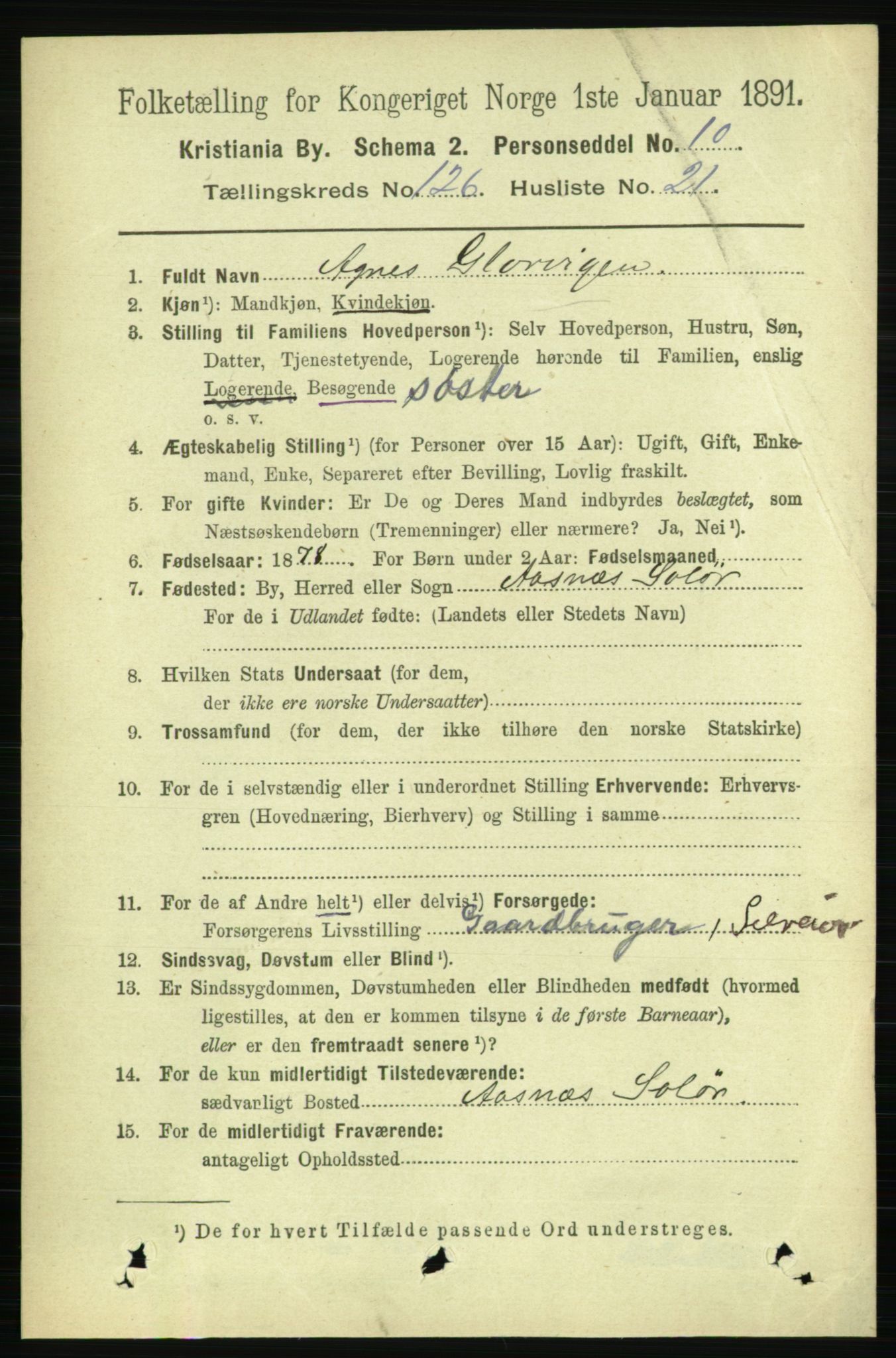 RA, 1891 census for 0301 Kristiania, 1891, p. 67772