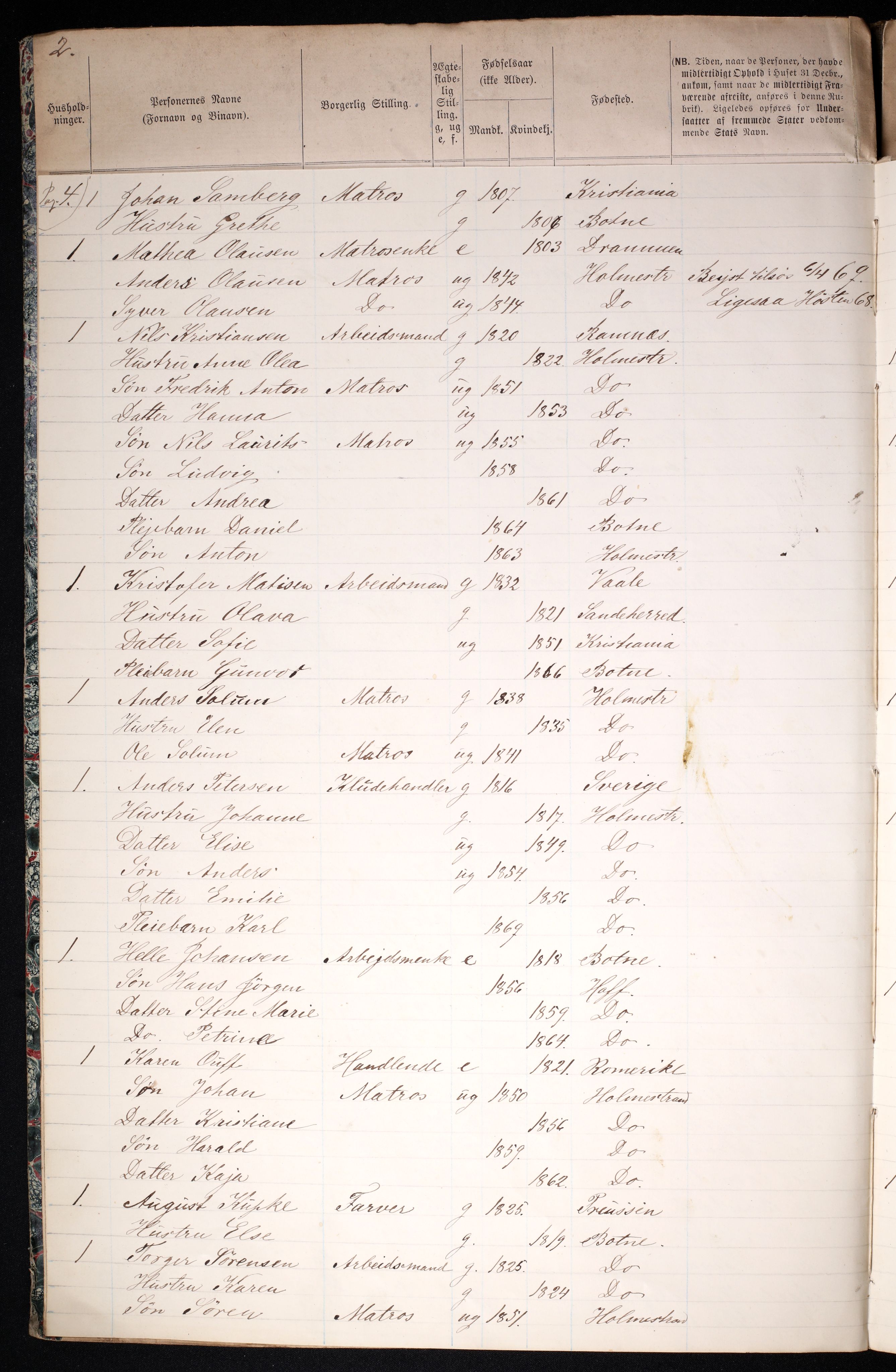 RA, 1870 census for 0702 Holmestrand, 1870, p. 8