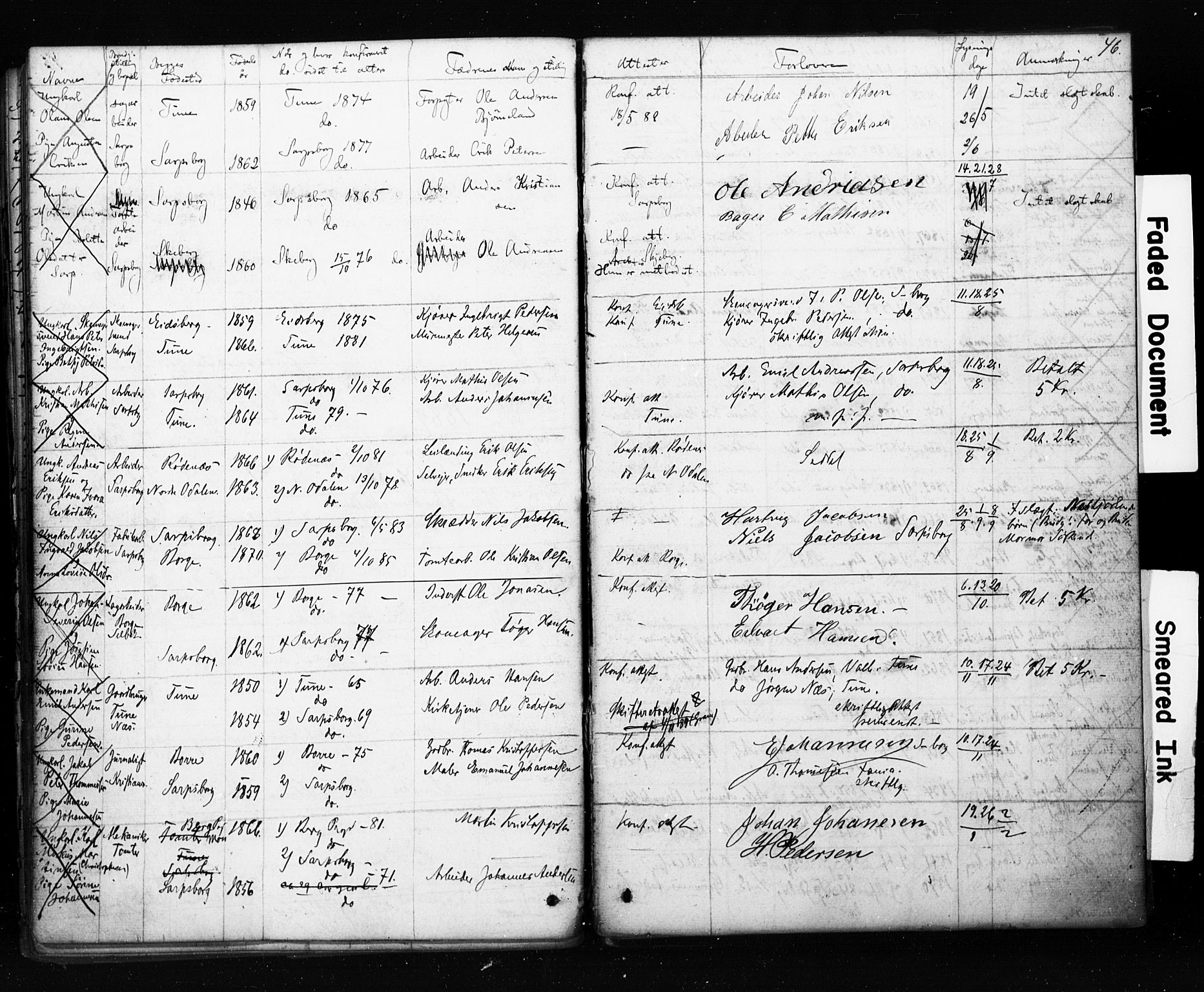 Sarpsborg prestekontor Kirkebøker, AV/SAO-A-2006/H/Ha/L0001: Banns register no. 1, 1859-1904, p. 46