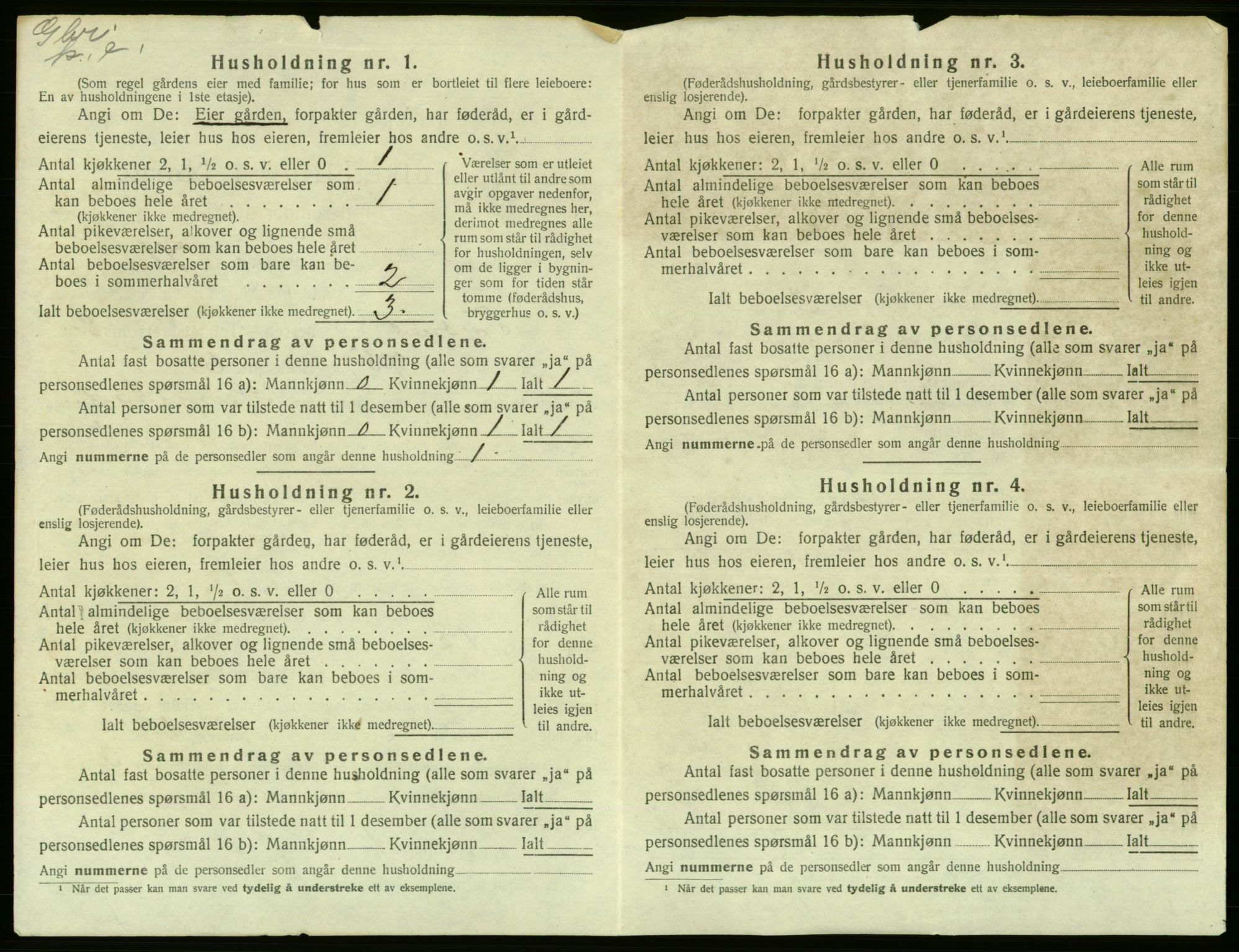 SAB, 1920 census for Tysnes, 1920, p. 812